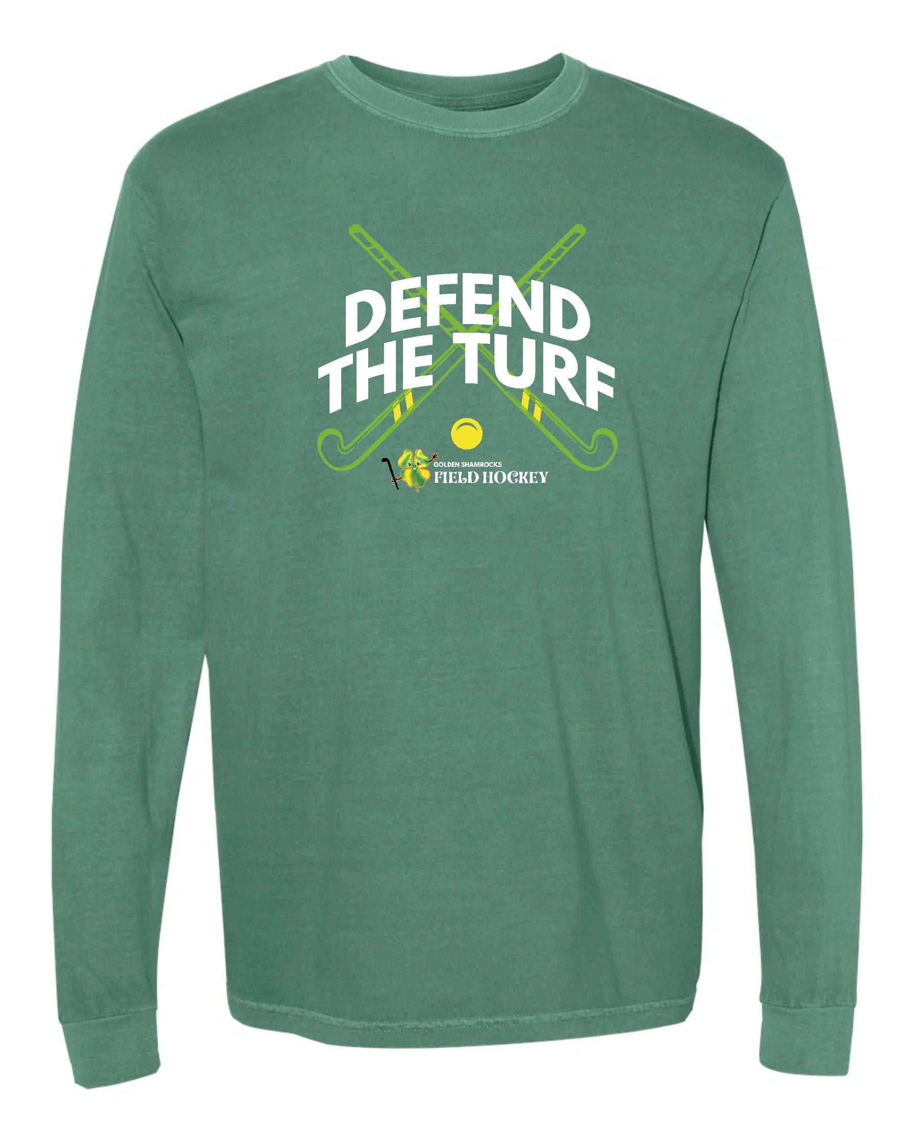 Dublin Field Hockey "Defend The Turf" Comfort Colors Unisex Vintage Long Sleeve Tee - Varsity92