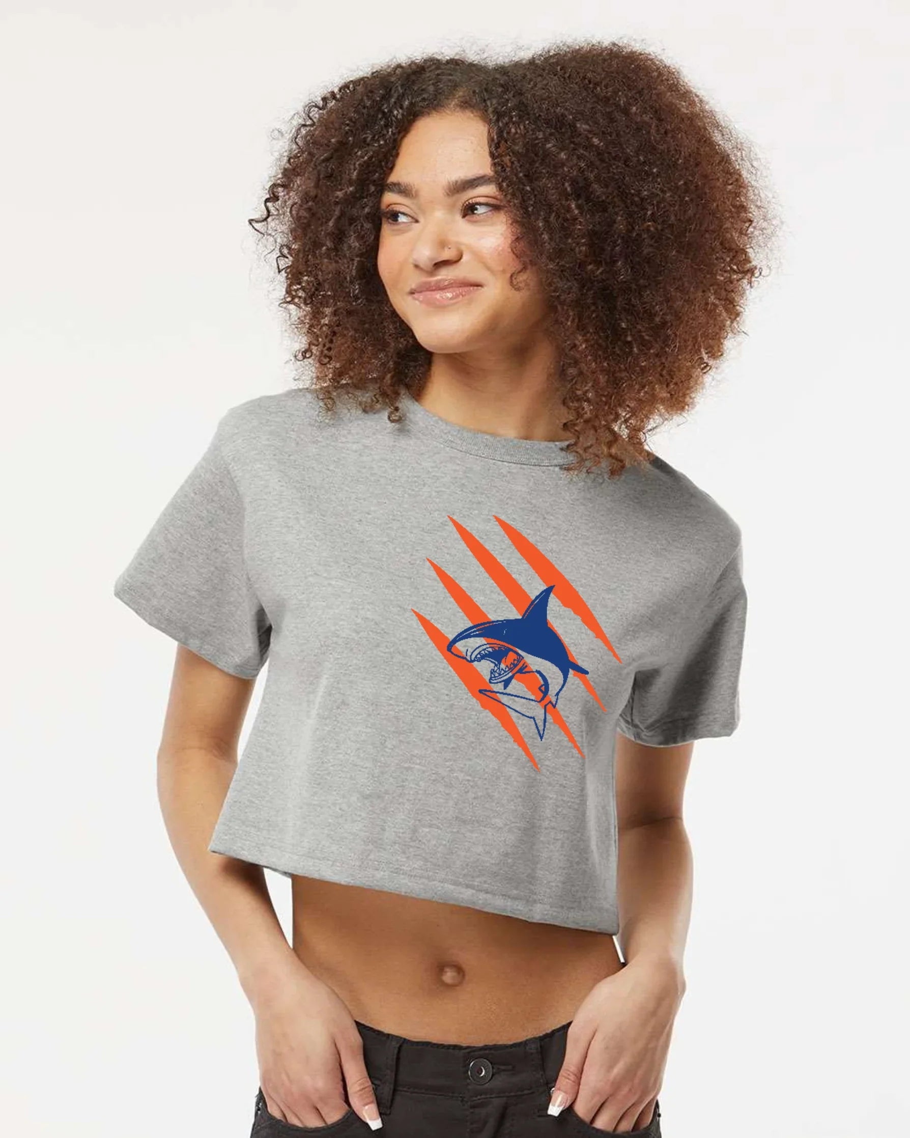 Northwest Swim "Shark Logo" Champion Boxy Fit Crop Tee - Varsity92