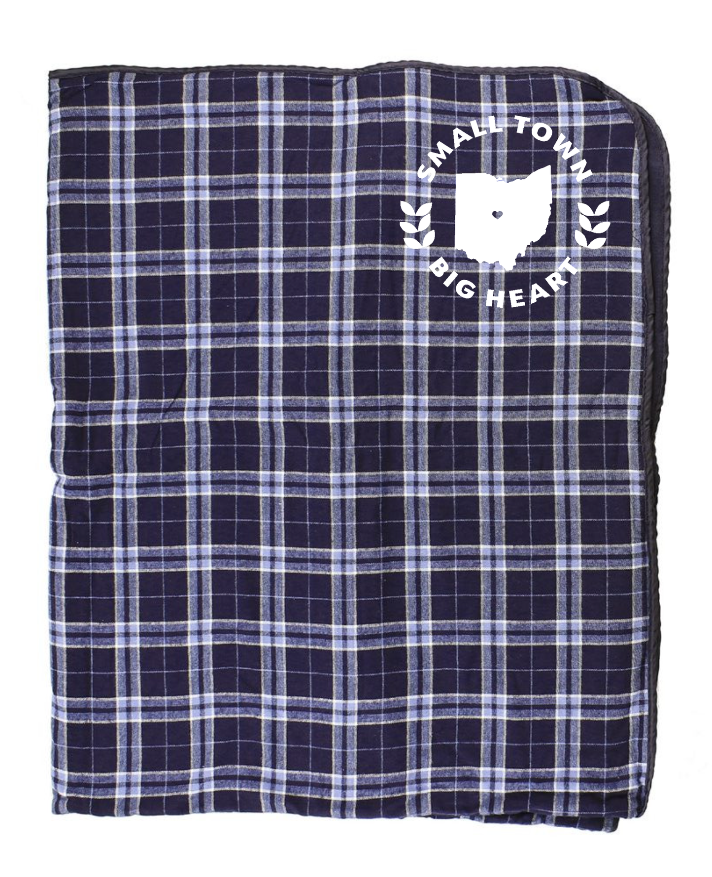 Worthington, Ohio "Small Town Big Heart" Boxercraft Flannel and Fleece Blanket