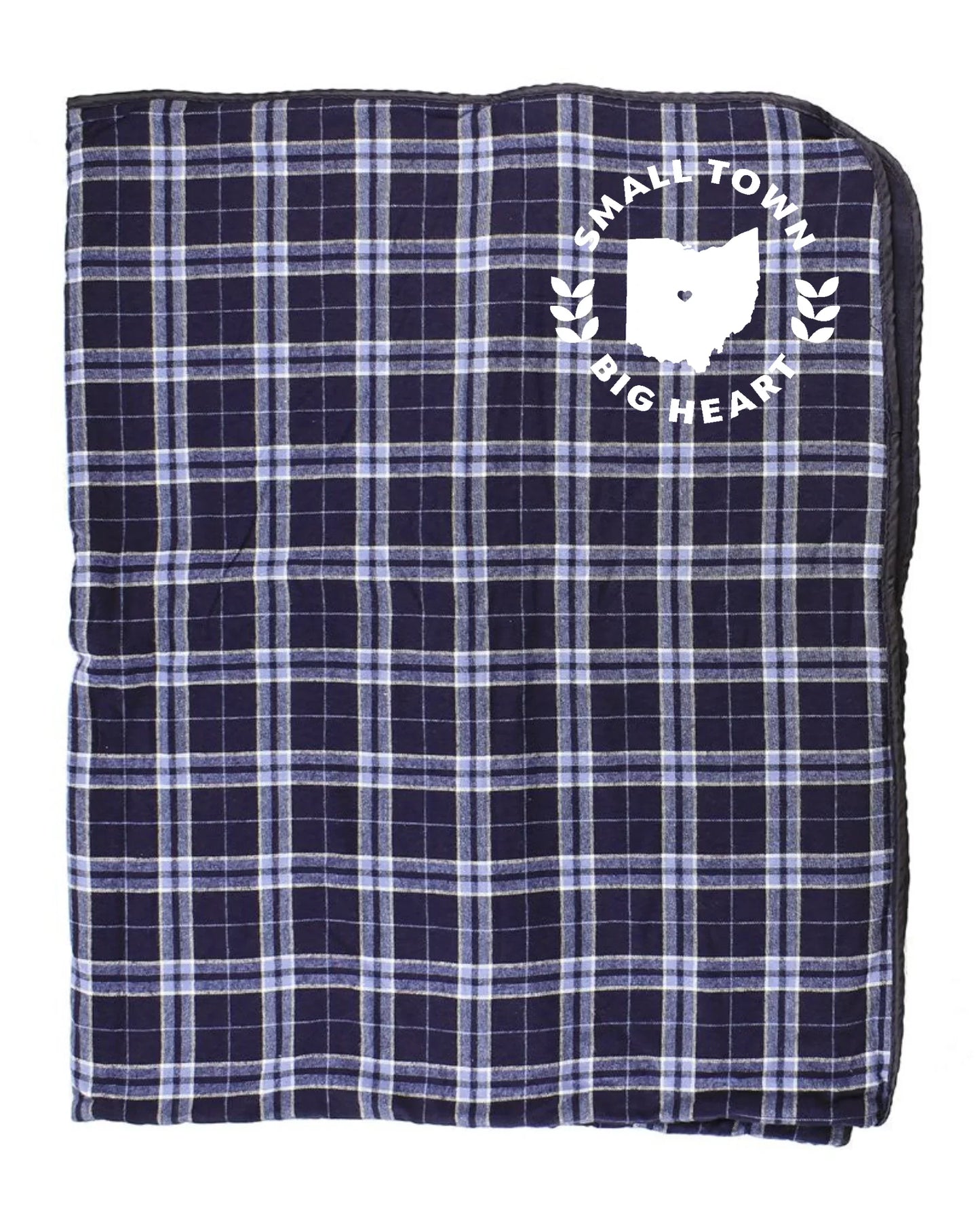 Worthington, Ohio "Small Town Big Heart" Boxercraft Flannel and Fleece Blanket - Varsity92