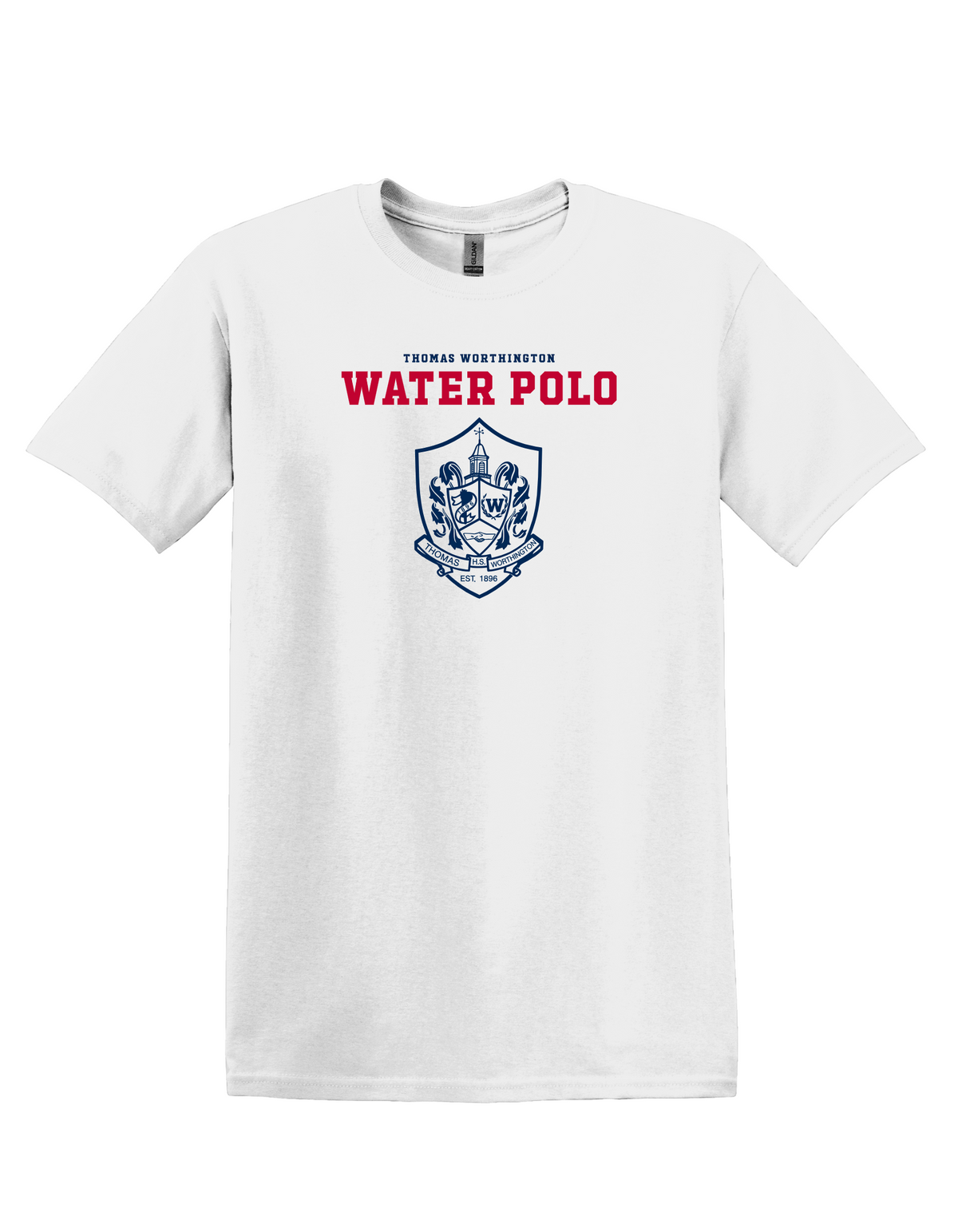 "Thomas Worthington Water Polo" Crest Softstyle Unisex Tee (Adult & Youth Sizes)
