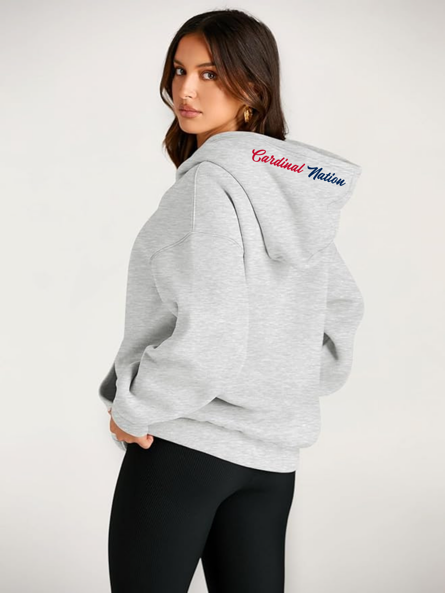 "Cards Football" Women's Oversized Hoodie - Sport Gray