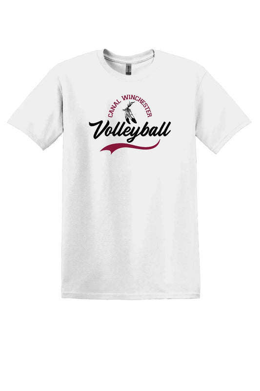 "Canal Winchester Volleyball" Script Youth Unisex Softstyle Tee - Varsity92