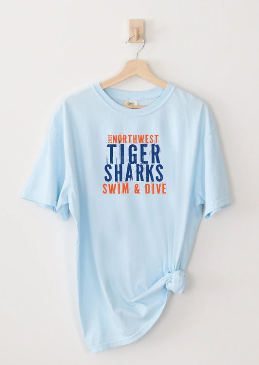 Northwest Swim "TIGERSHARKS" Comfort Colors Unisex Vintage Tee - Varsity92