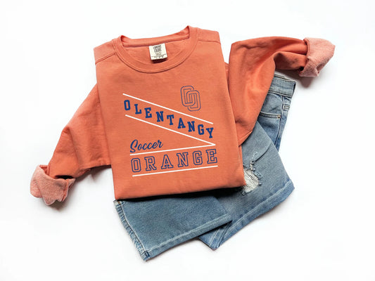 "Olentangy Orange Soccer” Comfort Colors Vintage Sweatshirt - Varsity92