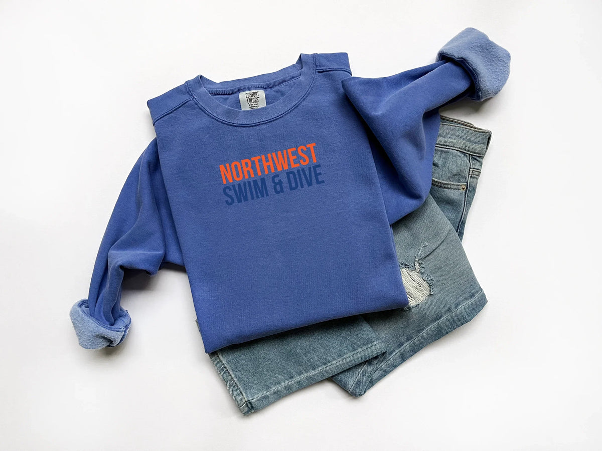 "Northwest Swim” Comfort Colors Vintage Sweatshirt - Varsity92