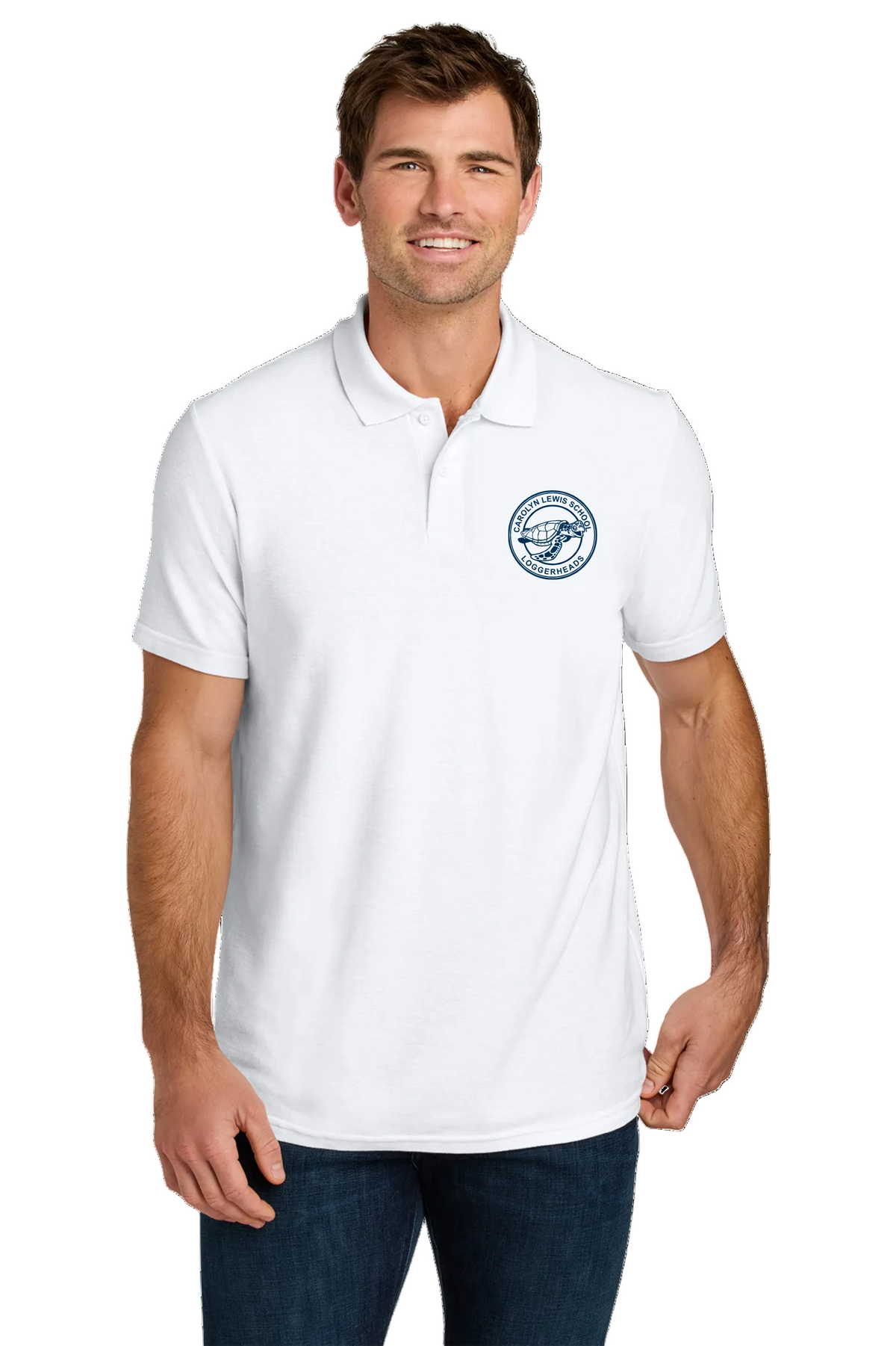"Carolyn Lewis School" Embroidered Crest Men's Polo