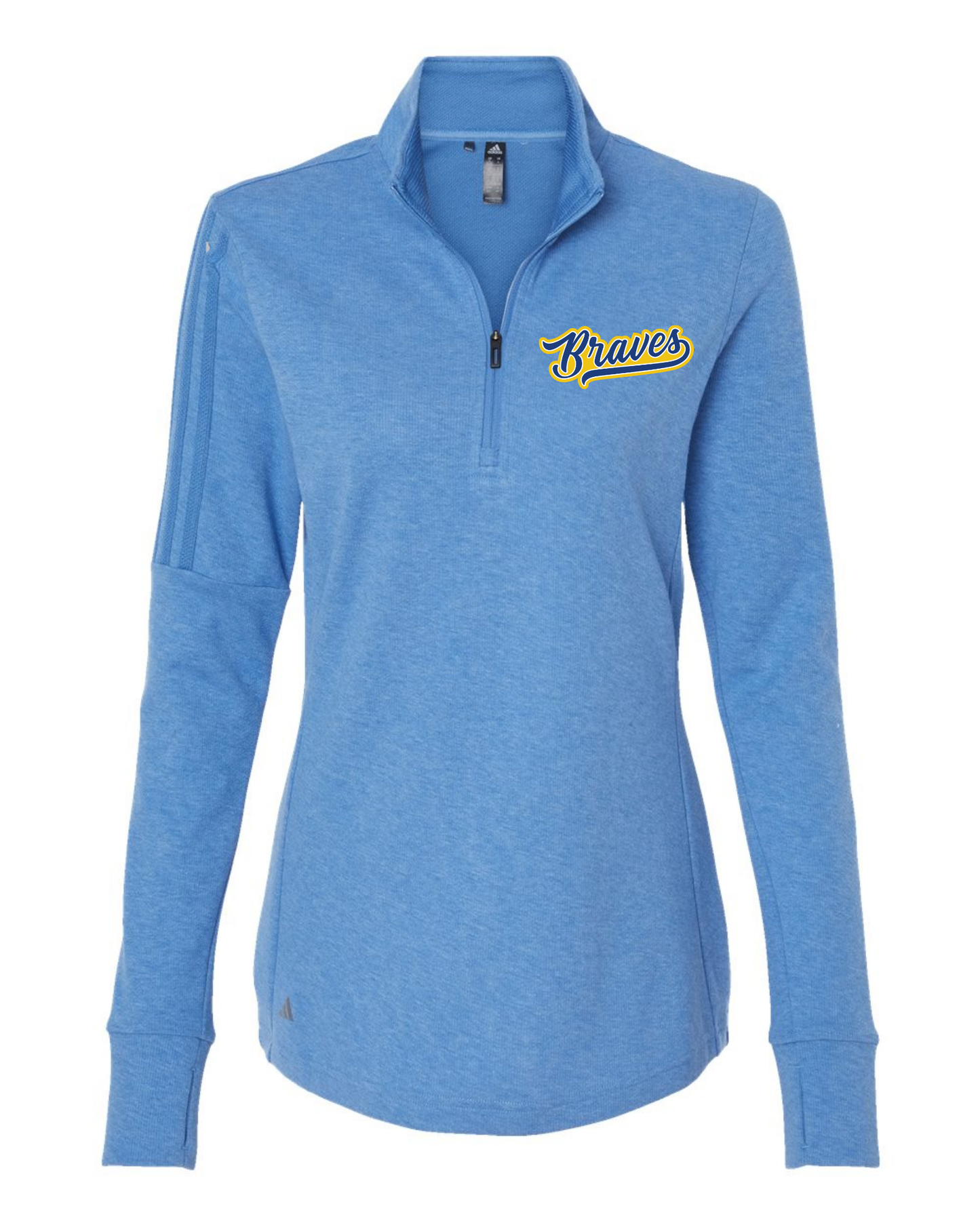 Olentangy "Braves" Adidas 3-Stripe Women's Embroidered Quarter Zip Sweater