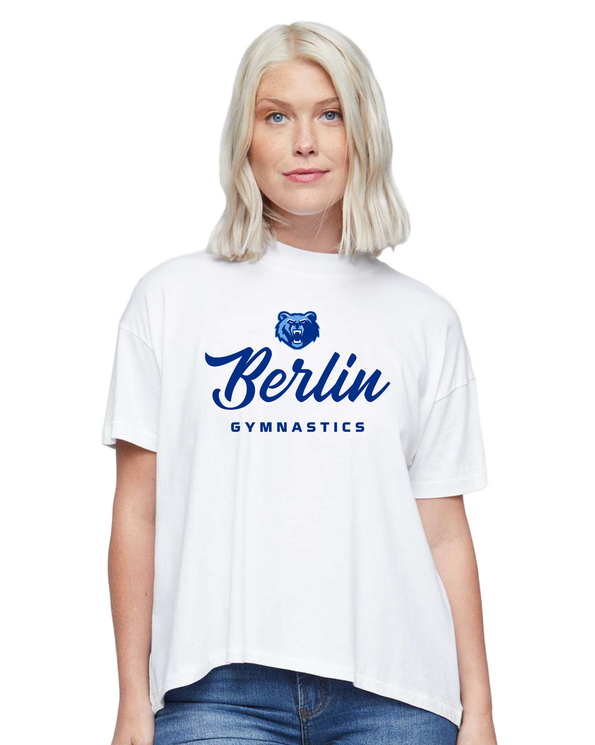 Olentangy "Berlin Gymnastics" Script Hi-Lo Women's Relaxed Tee