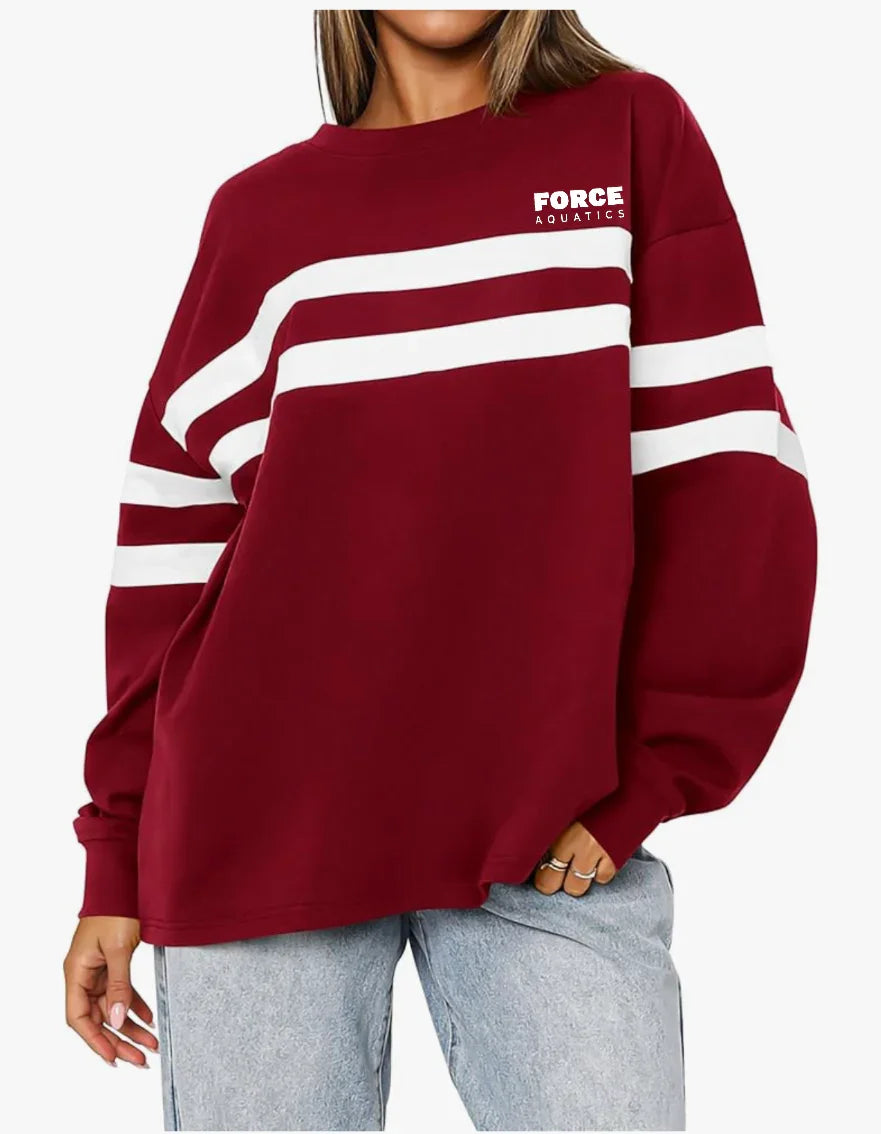 "Force Aquatics" Oversized Women's Crewneck Sweatshirt - Varsity92