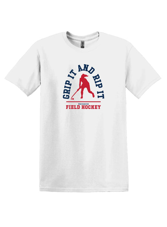 Worthington Field Hockey "GRIP IT AND RIP IT" Unisex Softstyle Tee - Varsity92
