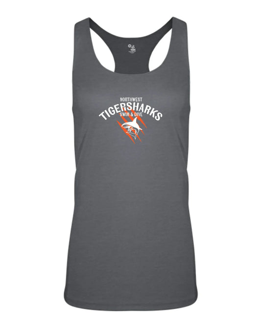 Northwest Swim "TIGERSHARKS + Logo" Performance Women's Racerback Tank - Varsity92