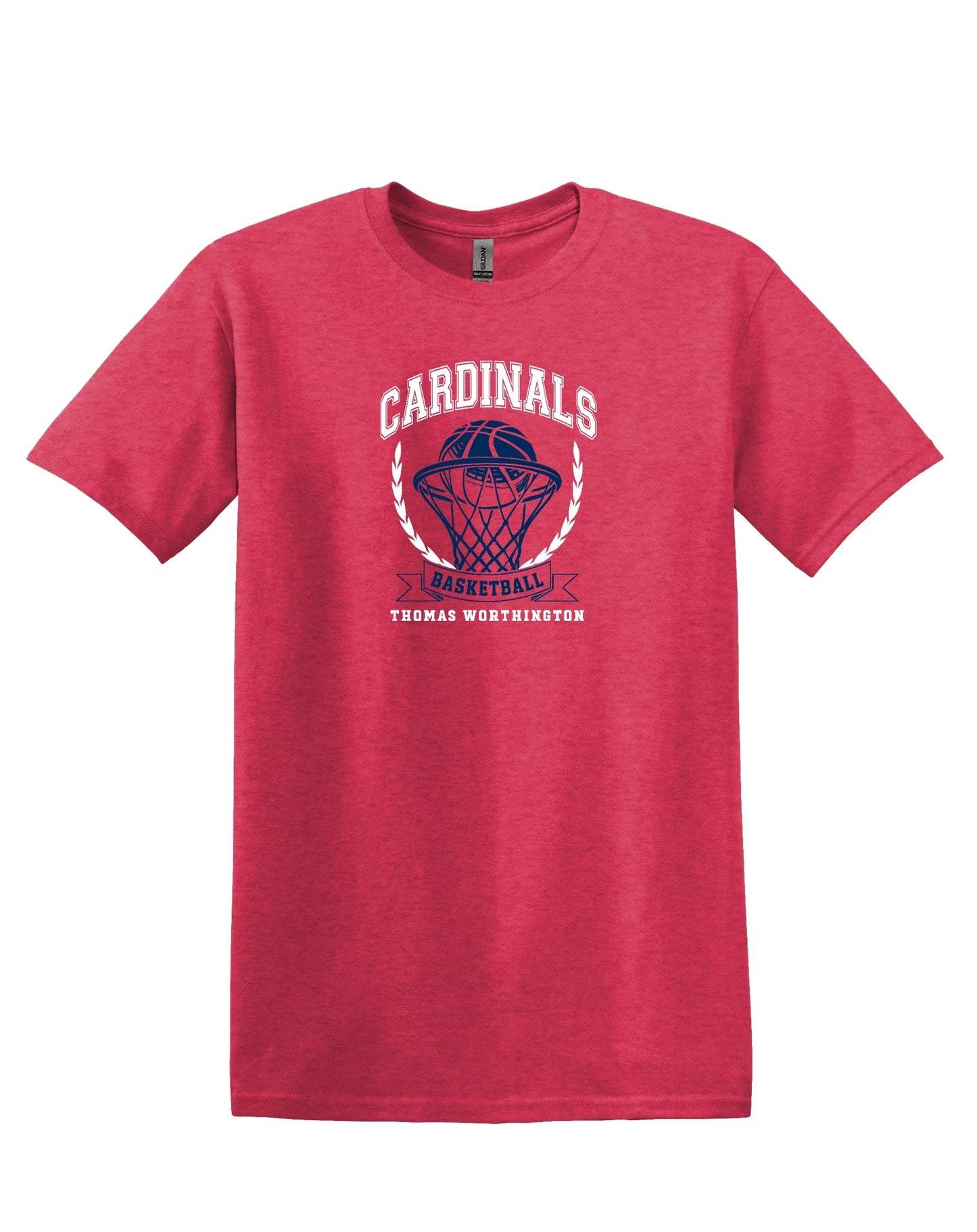 "Cardinals Basketball" Thomas Worthington Unisex Softstyle Tee - Varsity92