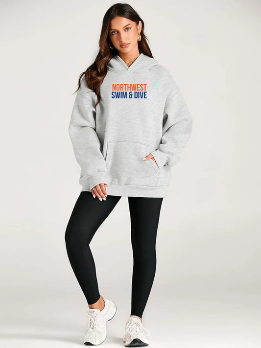 "Northwest Swim & Dive" Women's Oversized Hoodie - Varsity92