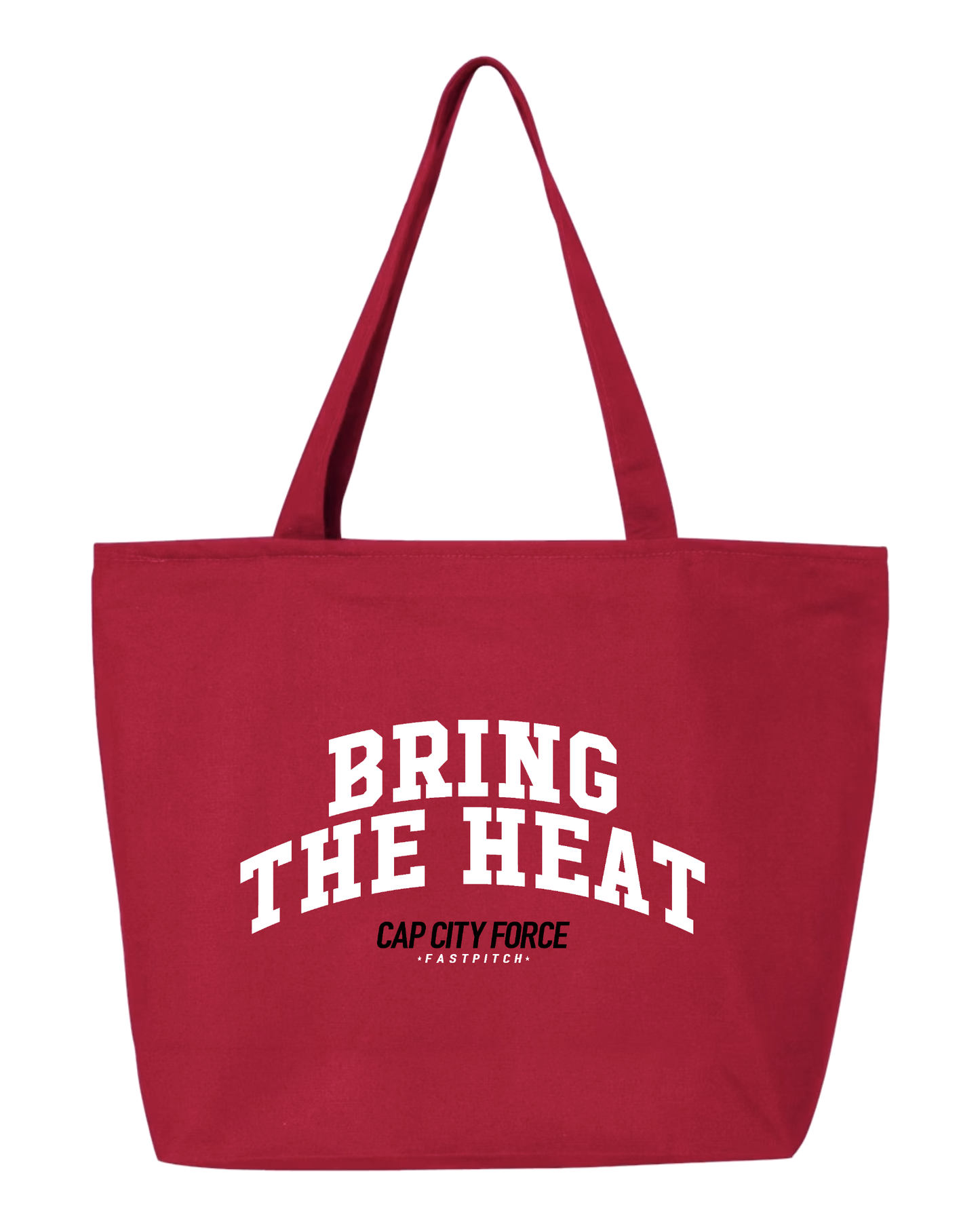 Cap City Force Softball "Bring The Heat" Zippered Canvas Tote