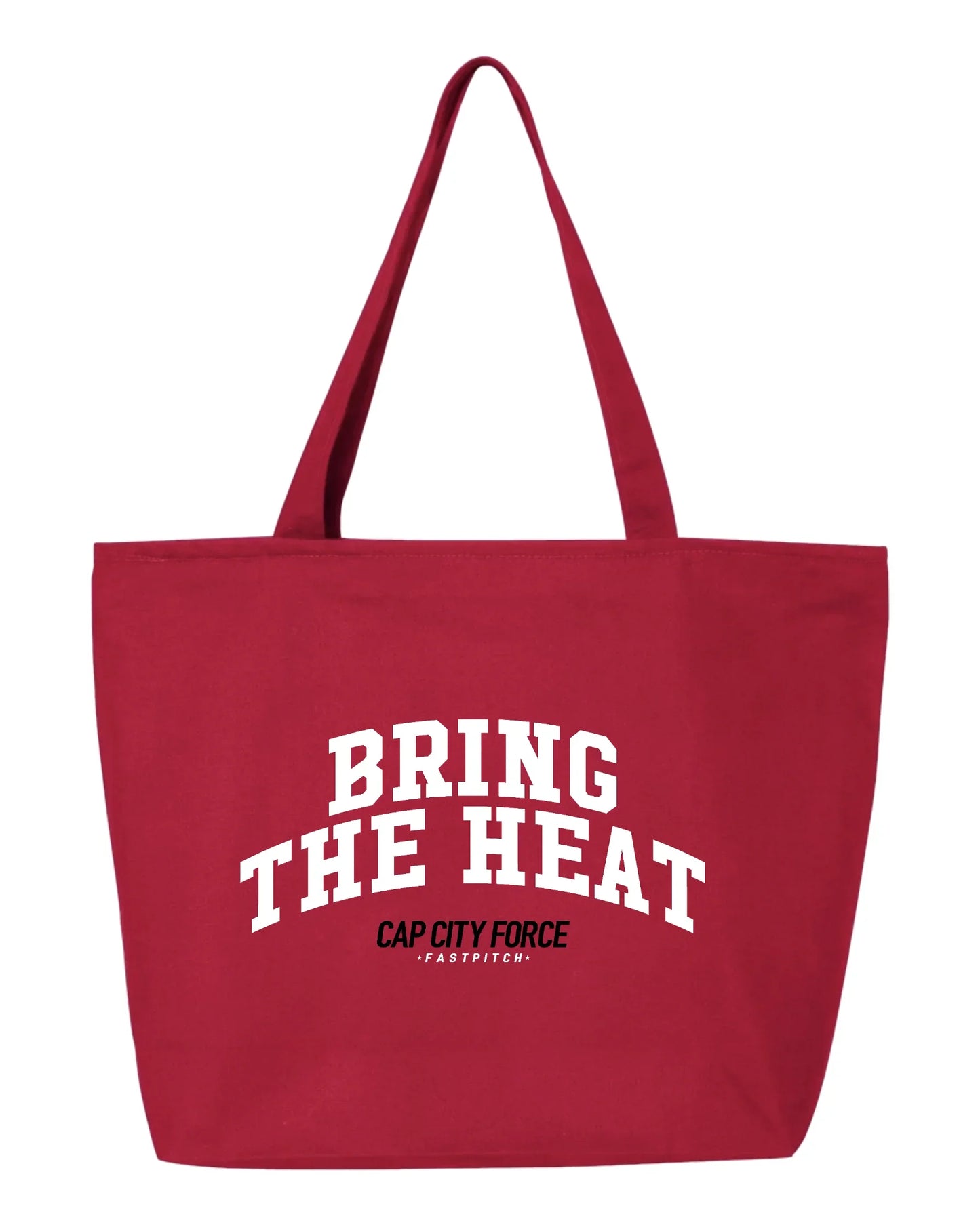 Cap City Force Softball "Bring The Heat" Zippered Canvas Tote - Varsity92
