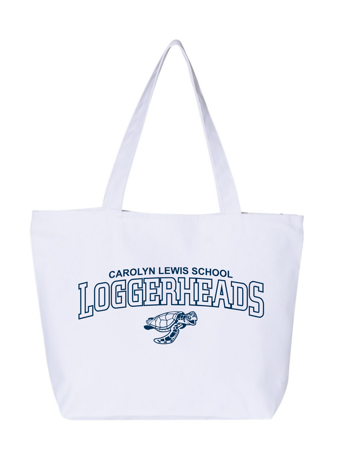 "Carolyn Lewis Loggerheads" Zippered Canvas Tote