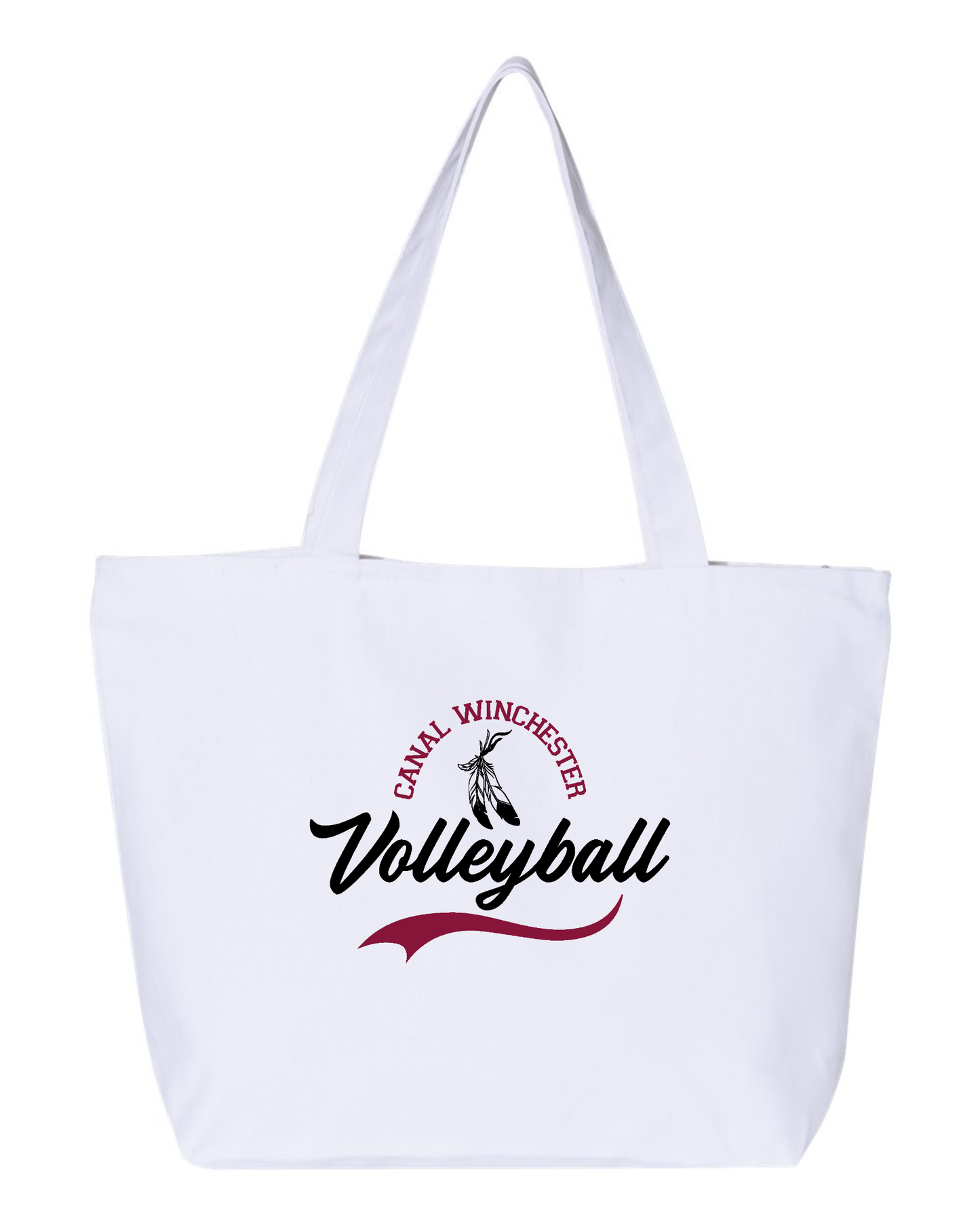 "Canal Winchester Volleyball" Script Zippered Canvas Tote