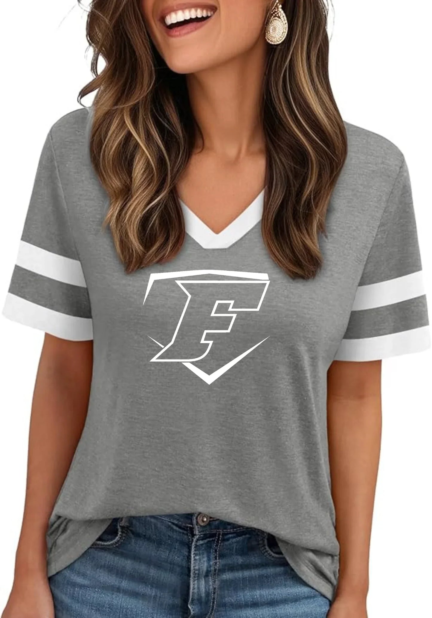 Cap City Force Softball Women’s V Neck Tee - Varsity92