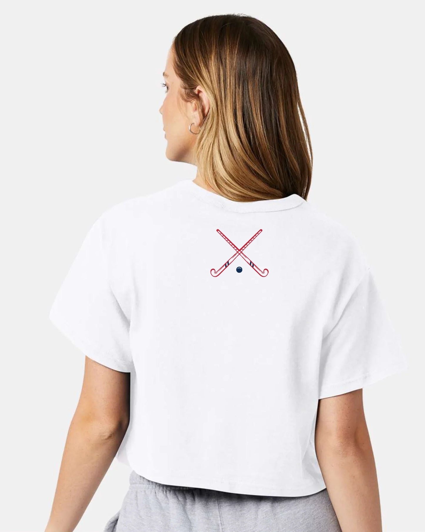 "WORTHINGTON FIELD HOCKEY" Champion Boxy Fit Crop Tee - Varsity92