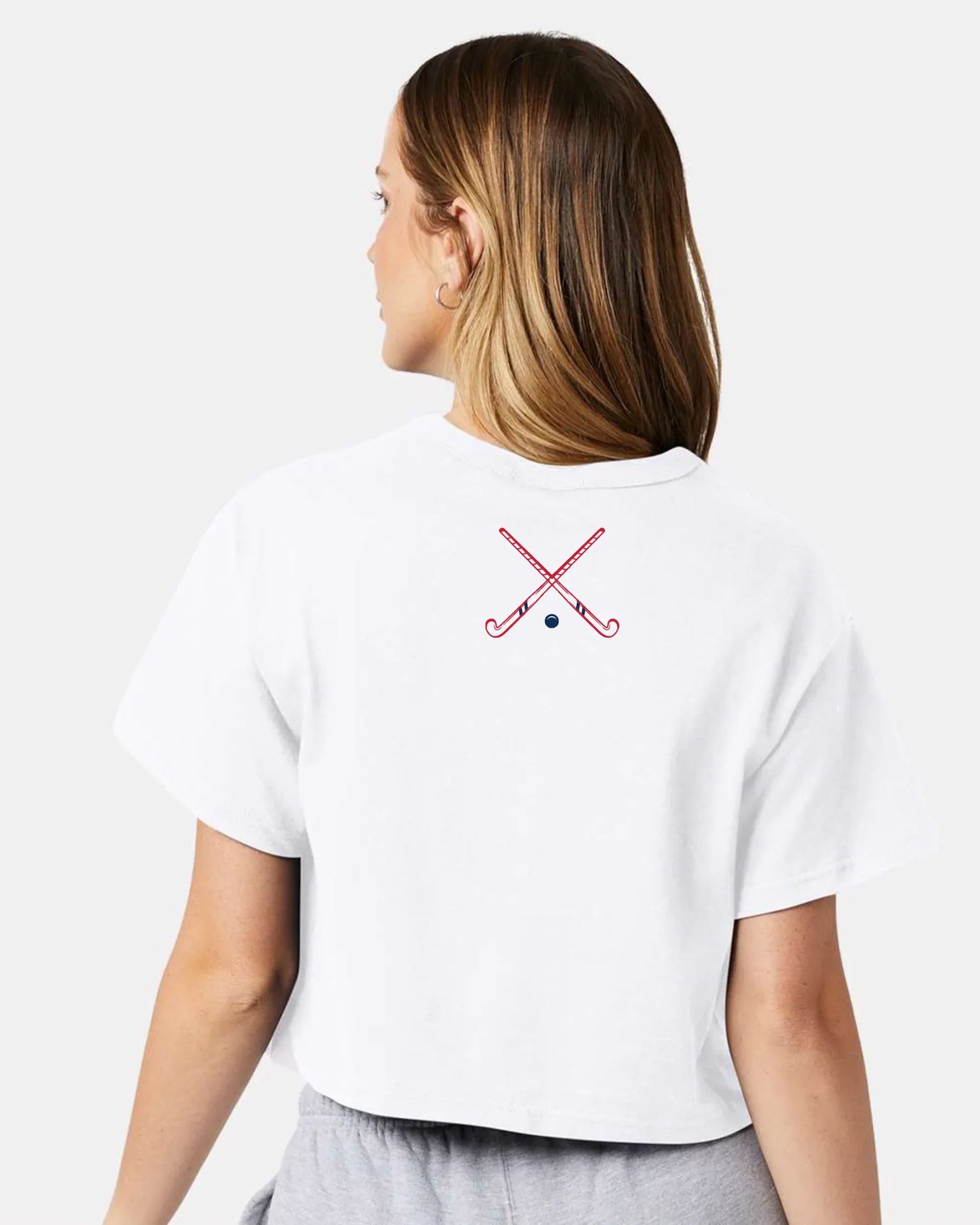 "WORTHINGTON FIELD HOCKEY" Champion Boxy Fit Crop Tee - Varsity92