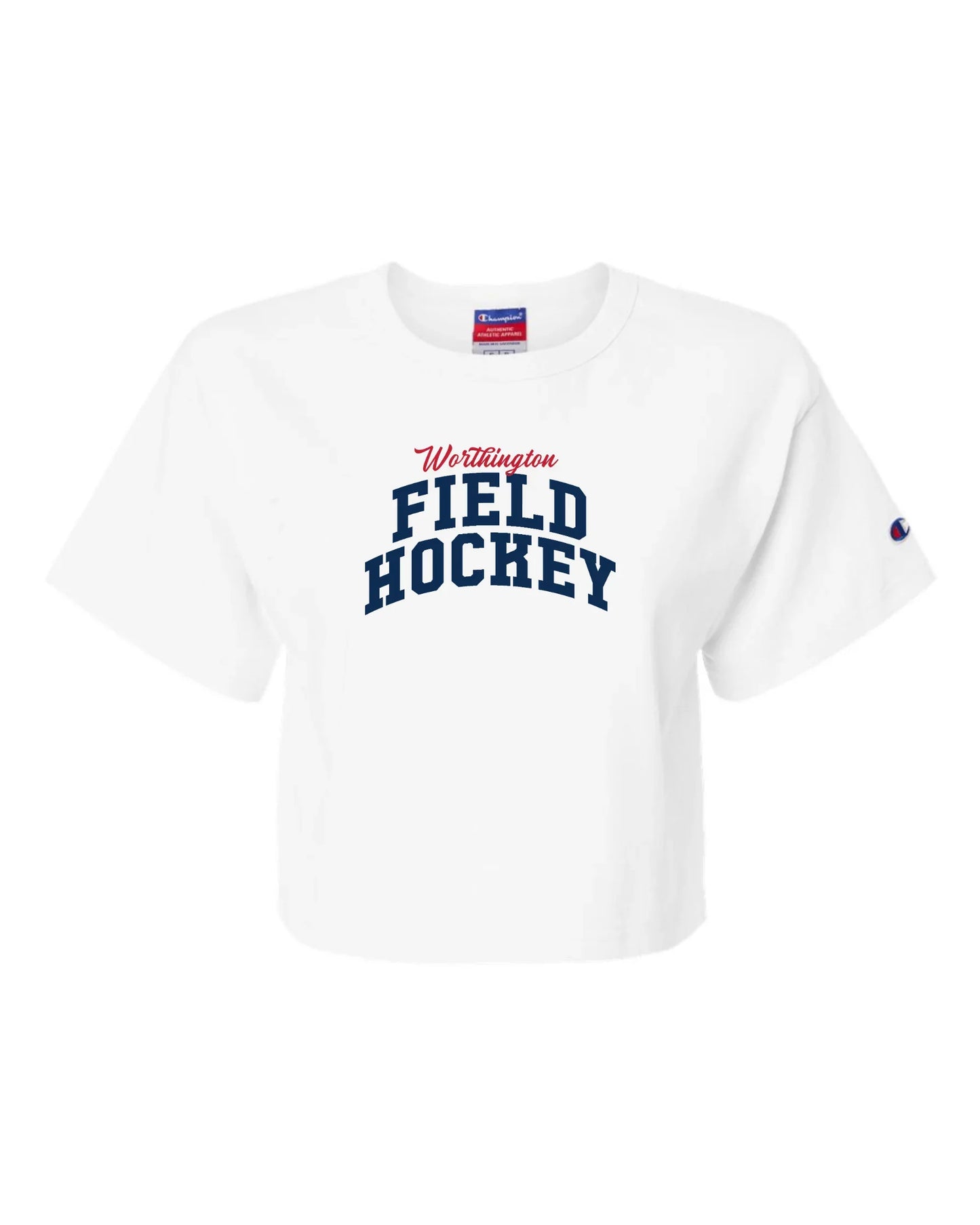 "WORTHINGTON FIELD HOCKEY" Champion Boxy Fit Crop Tee - Varsity92