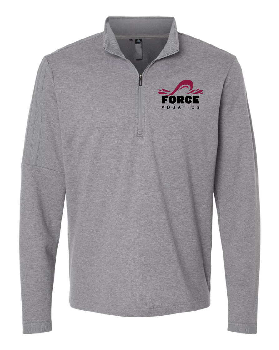 "Force Aquatics" Men's Adidas 3-Stripe Embroidered Quarter Zip Sweater
