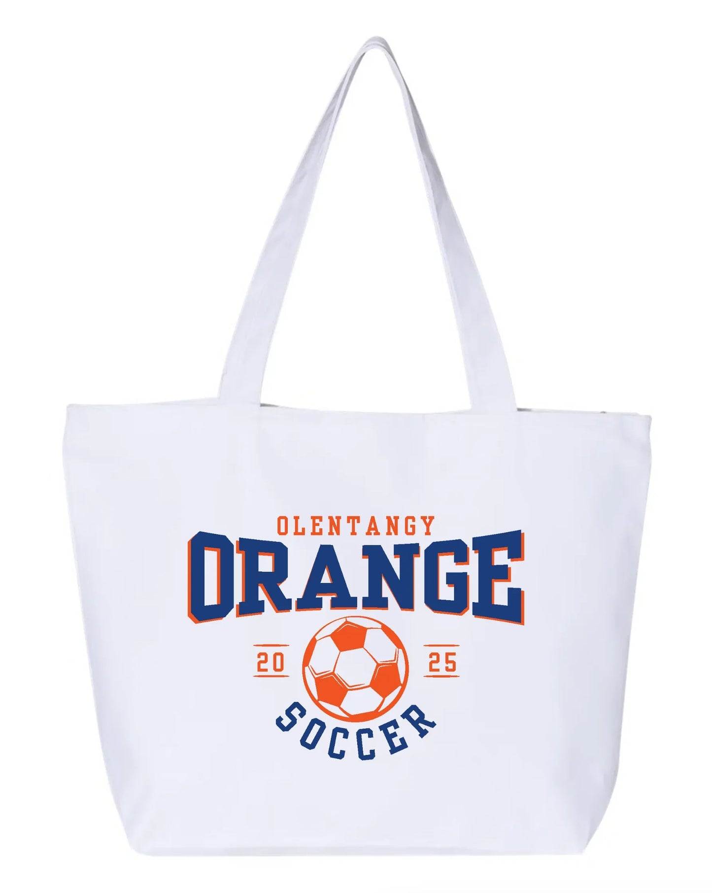 "Olentangy Orange 2025 Soccer" Zippered Canvas Tote - Varsity92