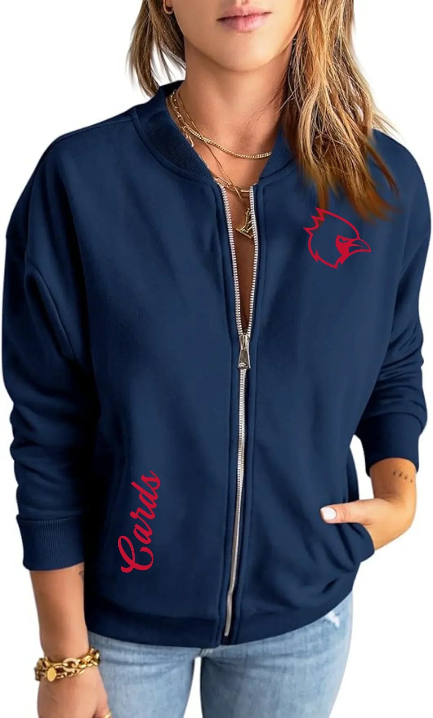 Cards Women’s Bomber Fleece Jacket - Varsity92
