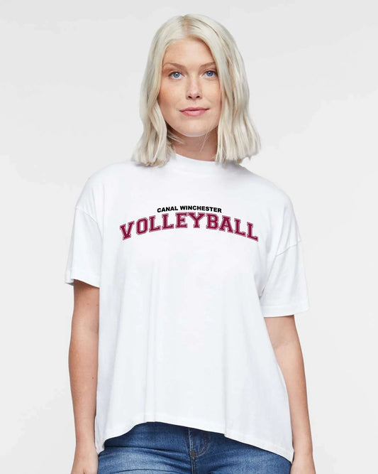 "Canal Winchester Volleyball" Hi-Lo Women's Relaxed Tee - Varsity92
