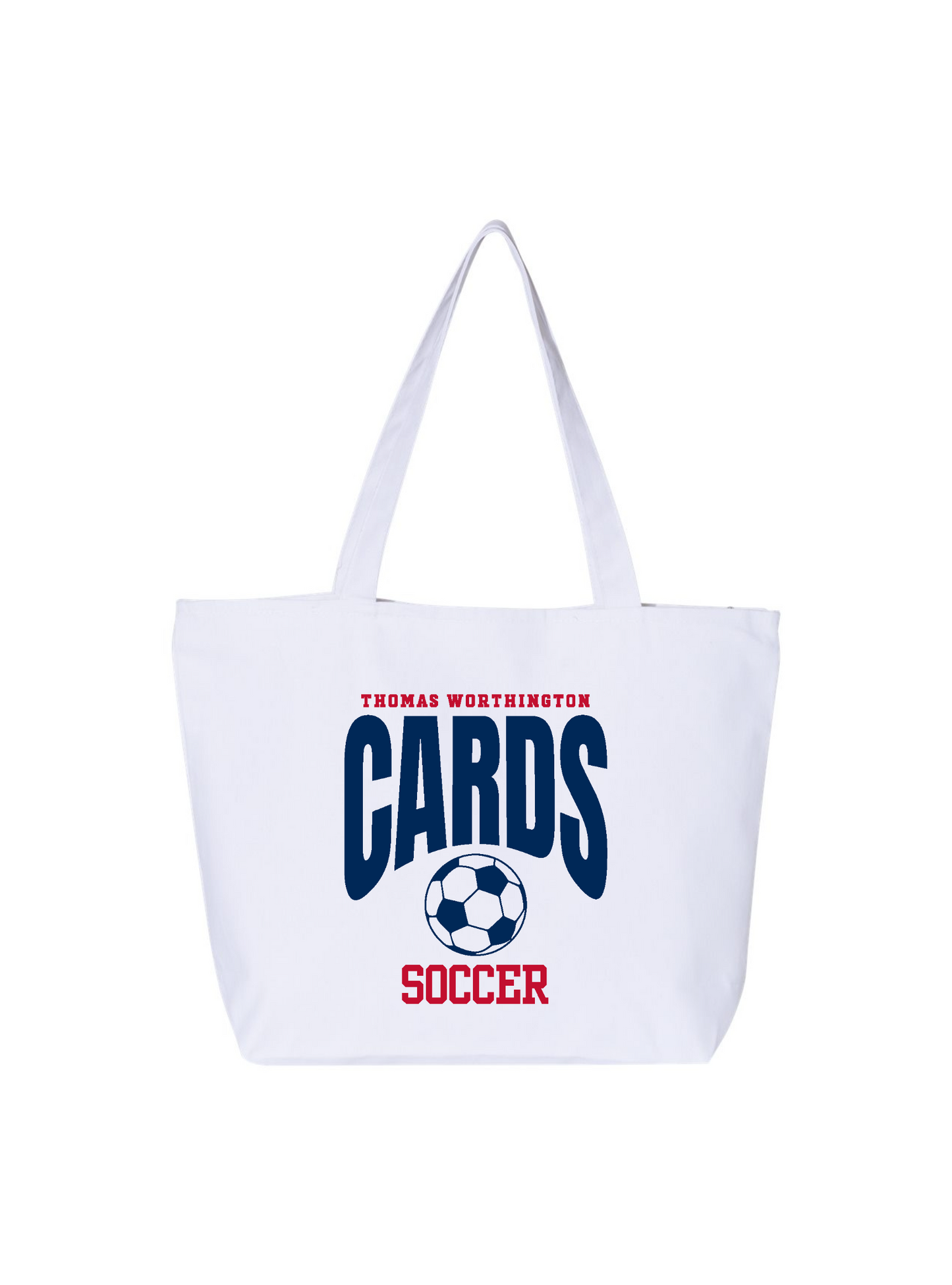 "Cards Soccer" Zippered Canvas Tote