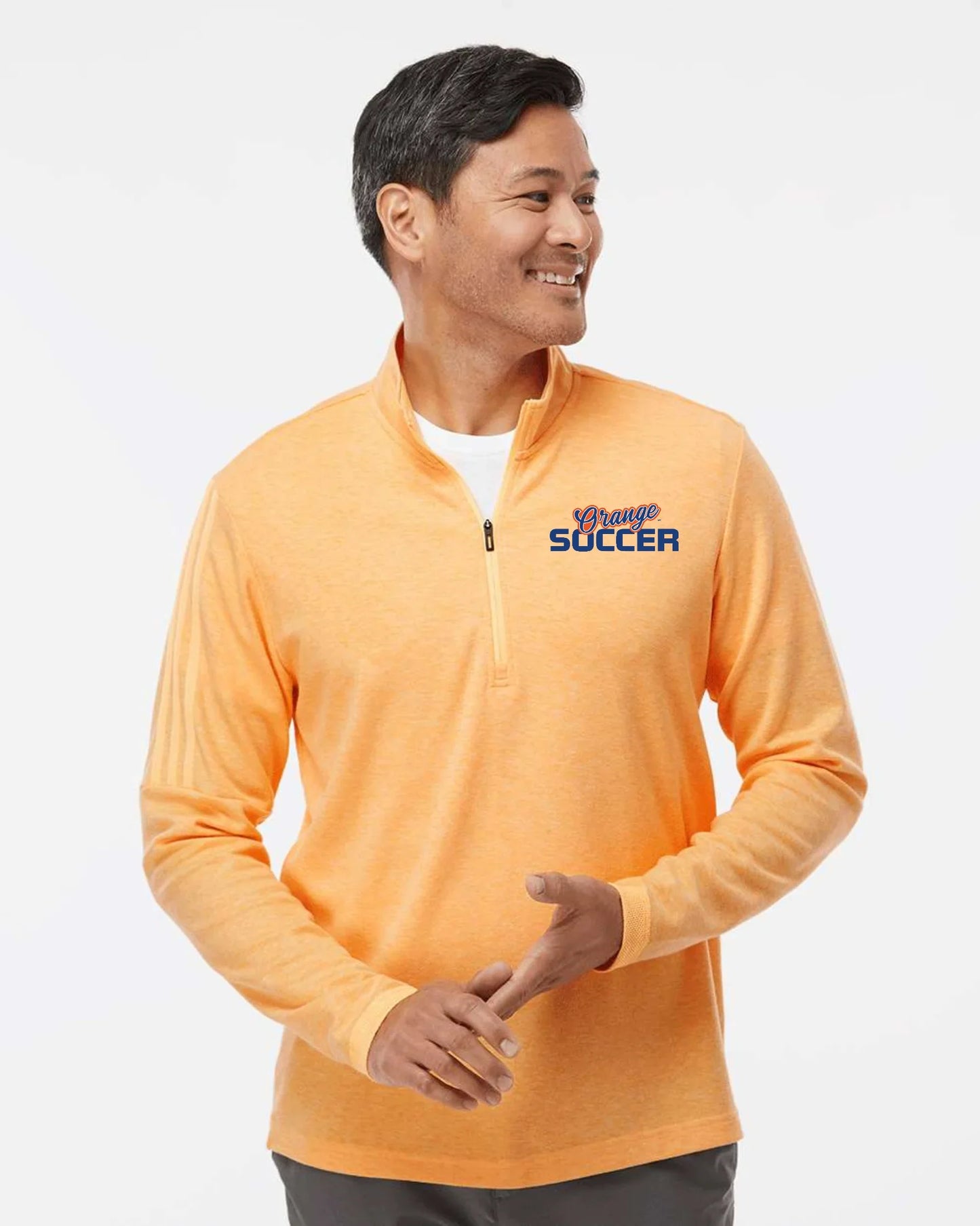 Olentangy "Orange Soccer" Men's Adidas 3-Stripe Quarter Zip Sweater