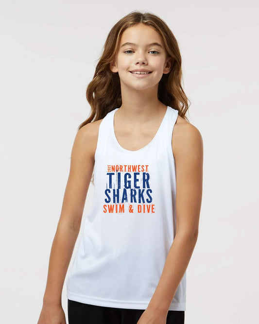 Northwest Swim "TIGERSHARKS" Girl's Performance Racerback Tank - Varsity92