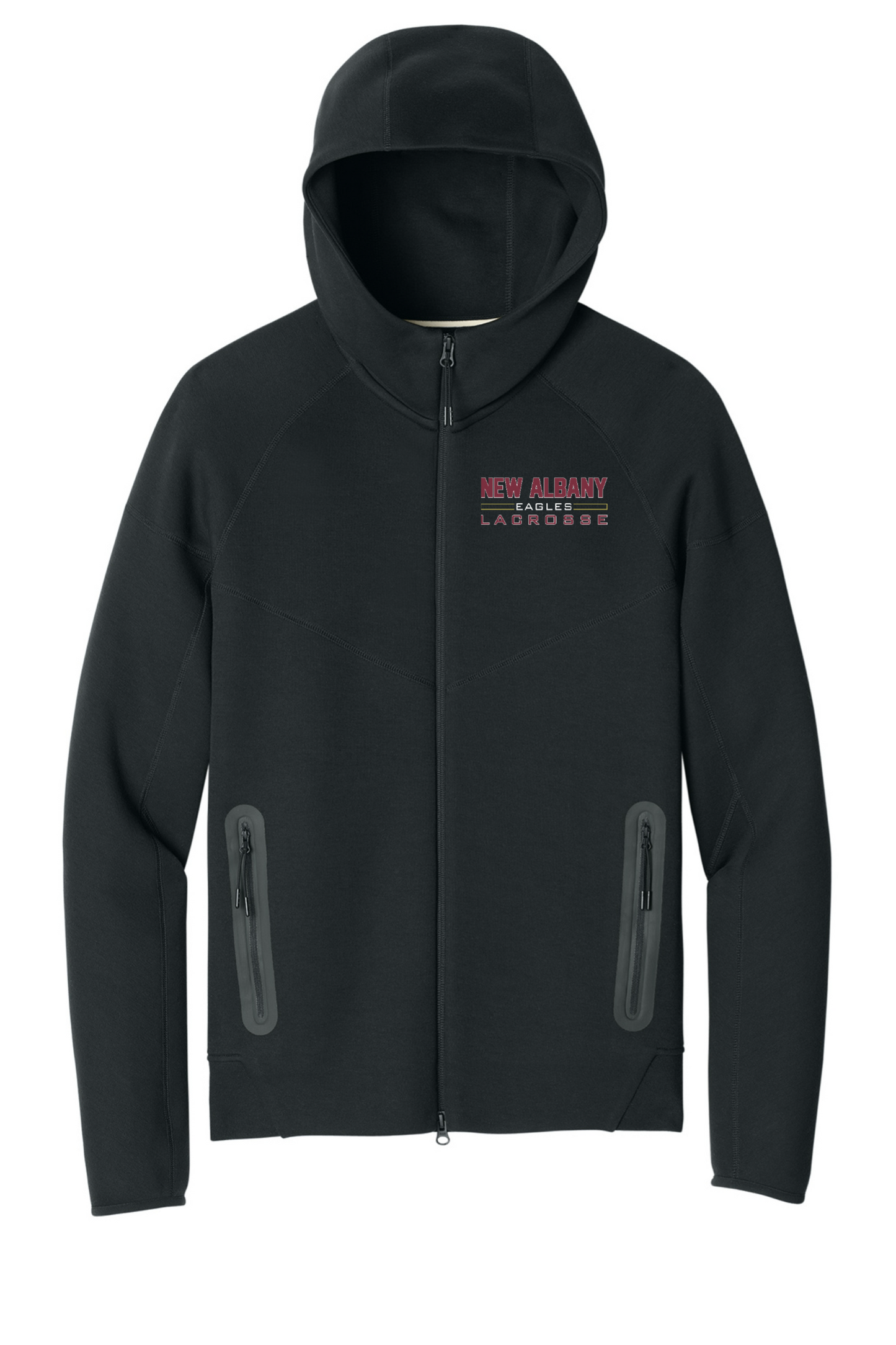 Nike "New Albany Eagles Lacrosse" Embroidered Tech Fleece Full-Zip Hoodie