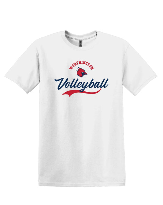 "Worthington Volleyball" Script Unisex Softstyle Tee - Varsity92