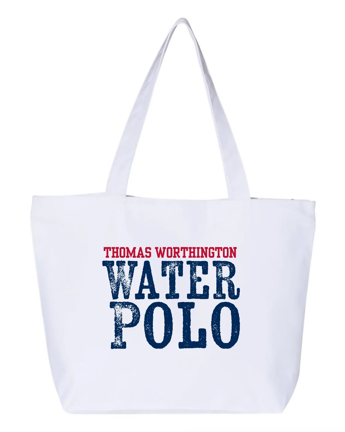 "Thomas Worthington Water Polo" Zippered Canvas Tote - Varsity92