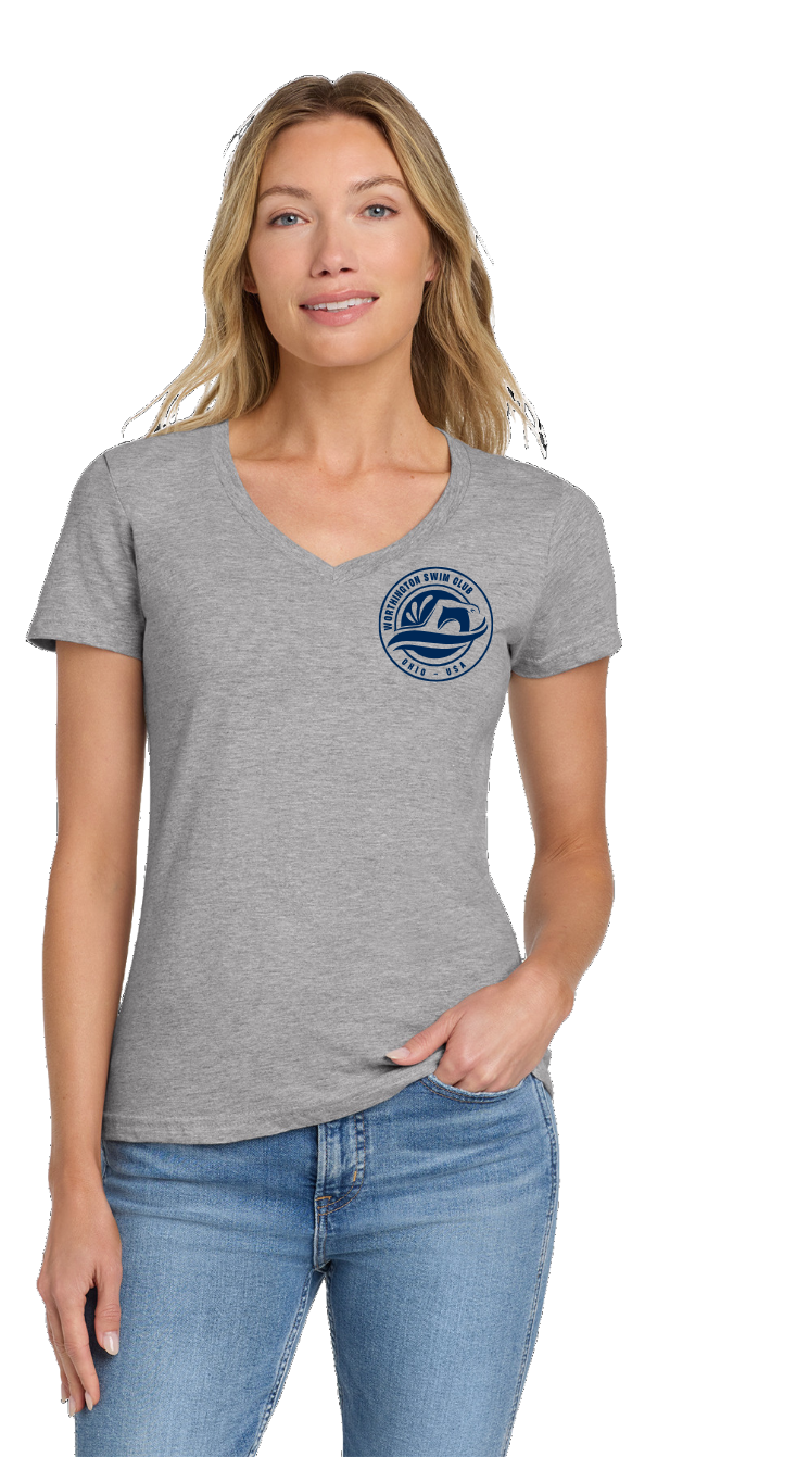 "Worthington Swim Club" Women's Softstyle V-Neck Tee