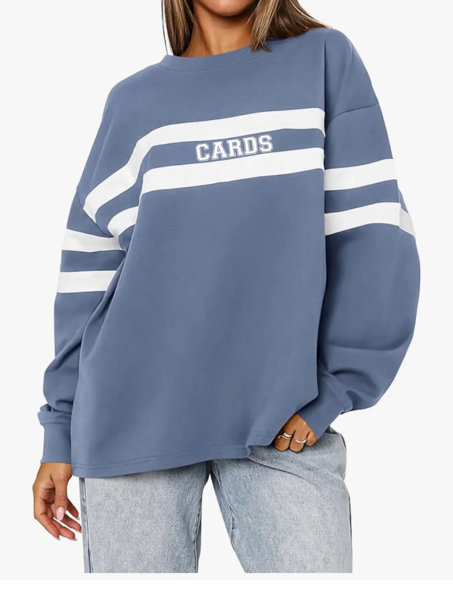 "Cards" So-Soft Oversized Women's Crewneck Lightweight Shirt - Varsity92