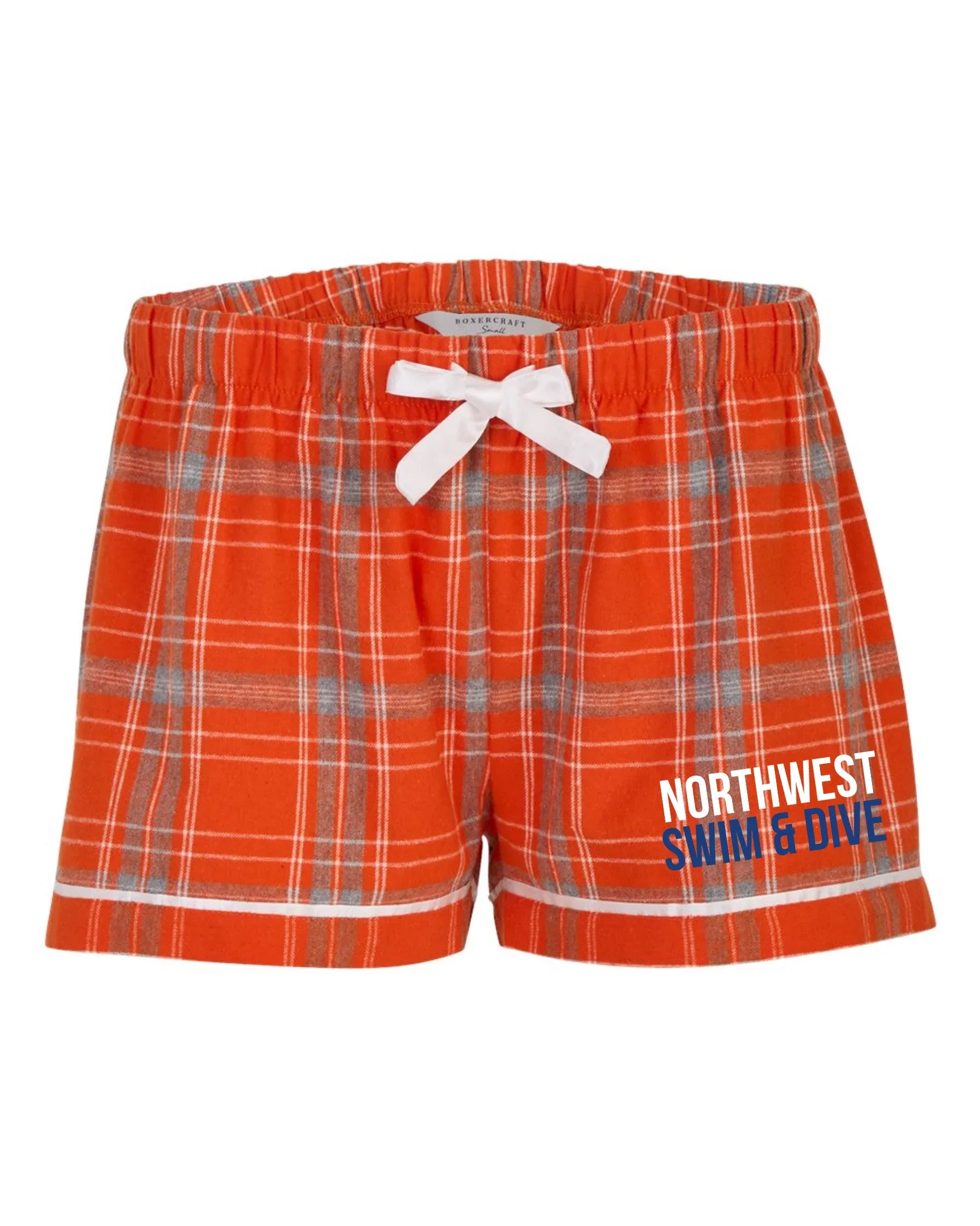 "NORTHWEST SWIM & DIVE” Boxercraft Women’s Flannel Shorts - Varsity92