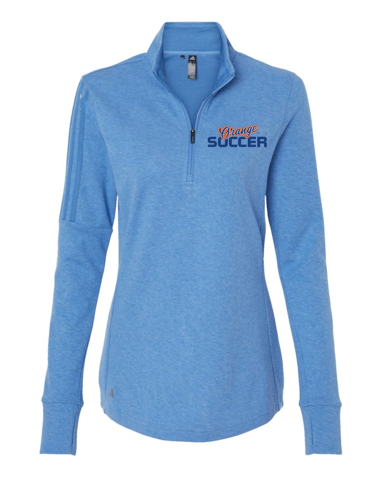 Olentangy "Orange Soccer" Adidas 3-Stripe Women's Quarter Zip Sweater
