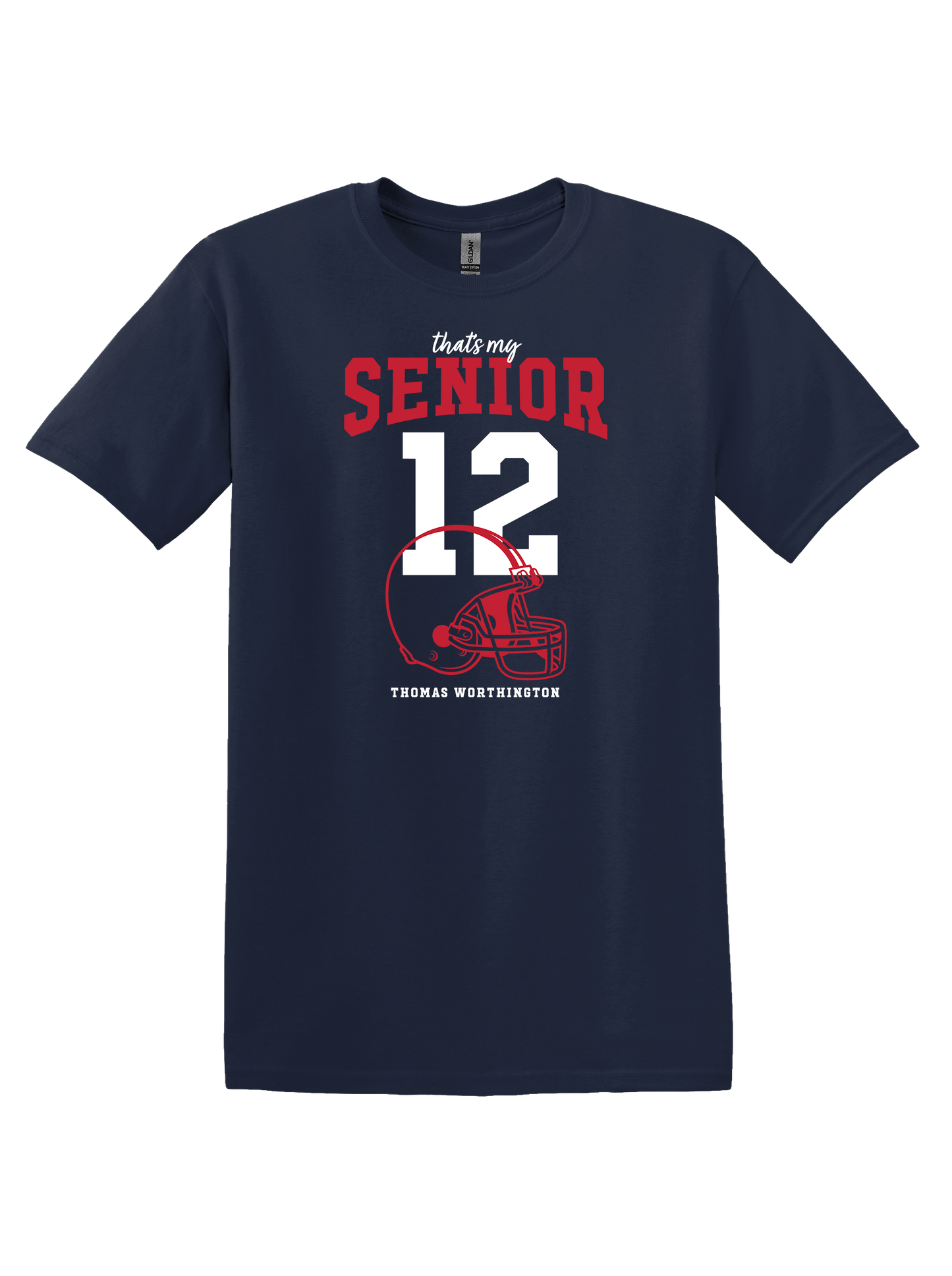 TWHS Football “That’s my Senior" PERSONALIZED Softstyle Unisex Comfort Tee