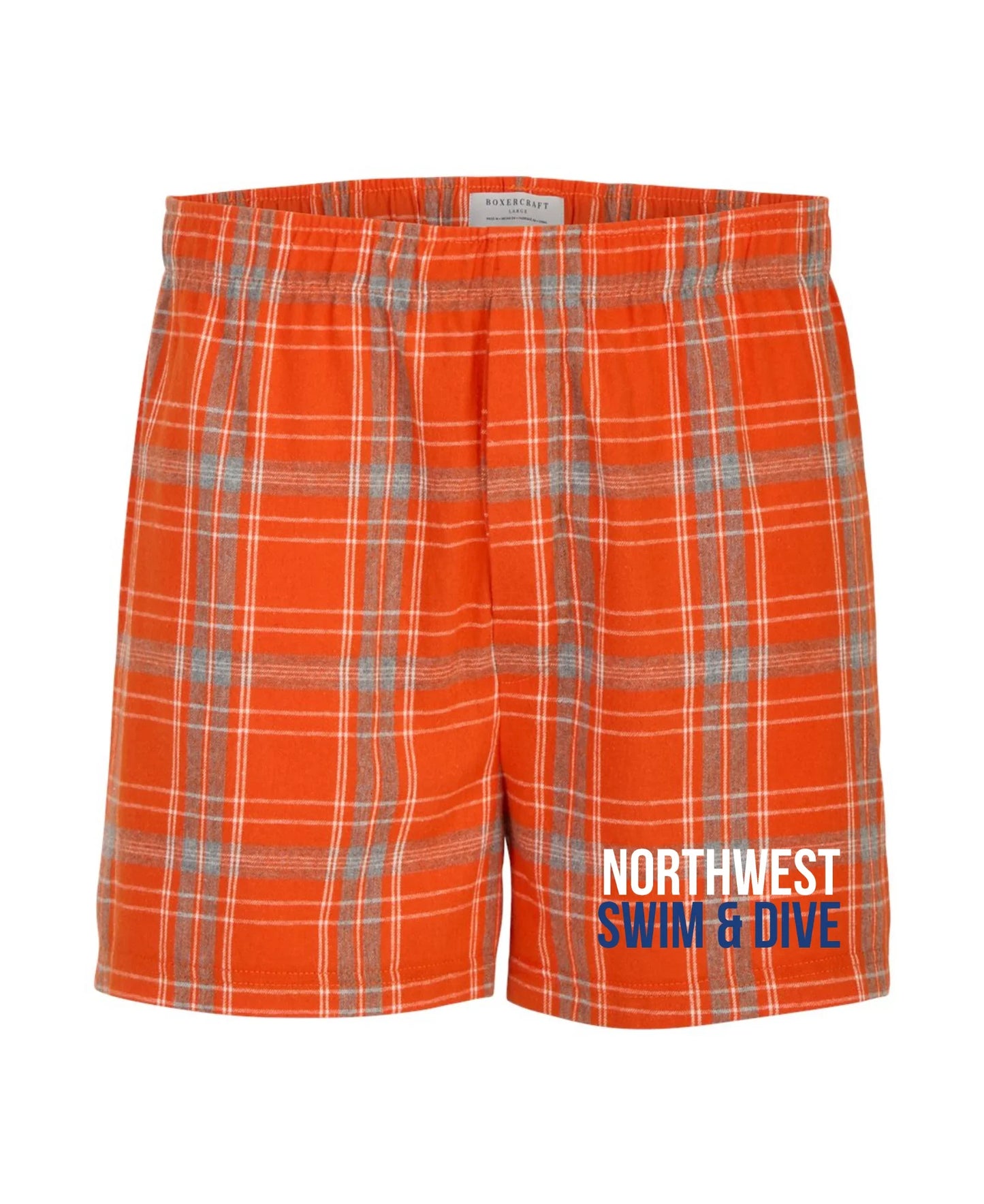 "NORTHWEST SWIM & DIVE” Boxercraft Men's Flannel Boxer Shorts - Varsity92