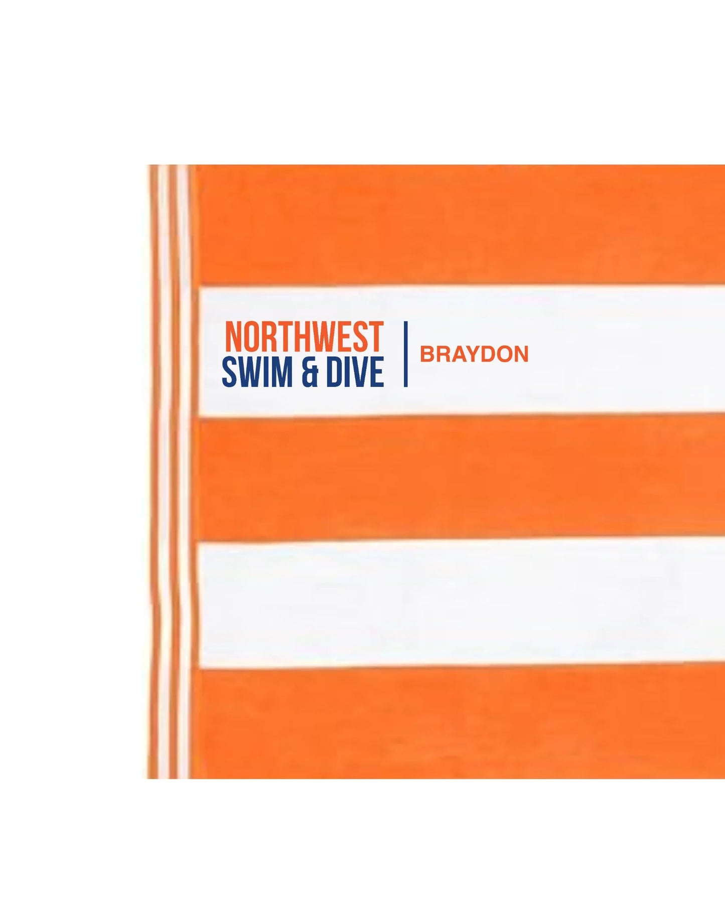 "Northwest Swim & Dive" Embroidered Personalized Striped Towel - Varsity92