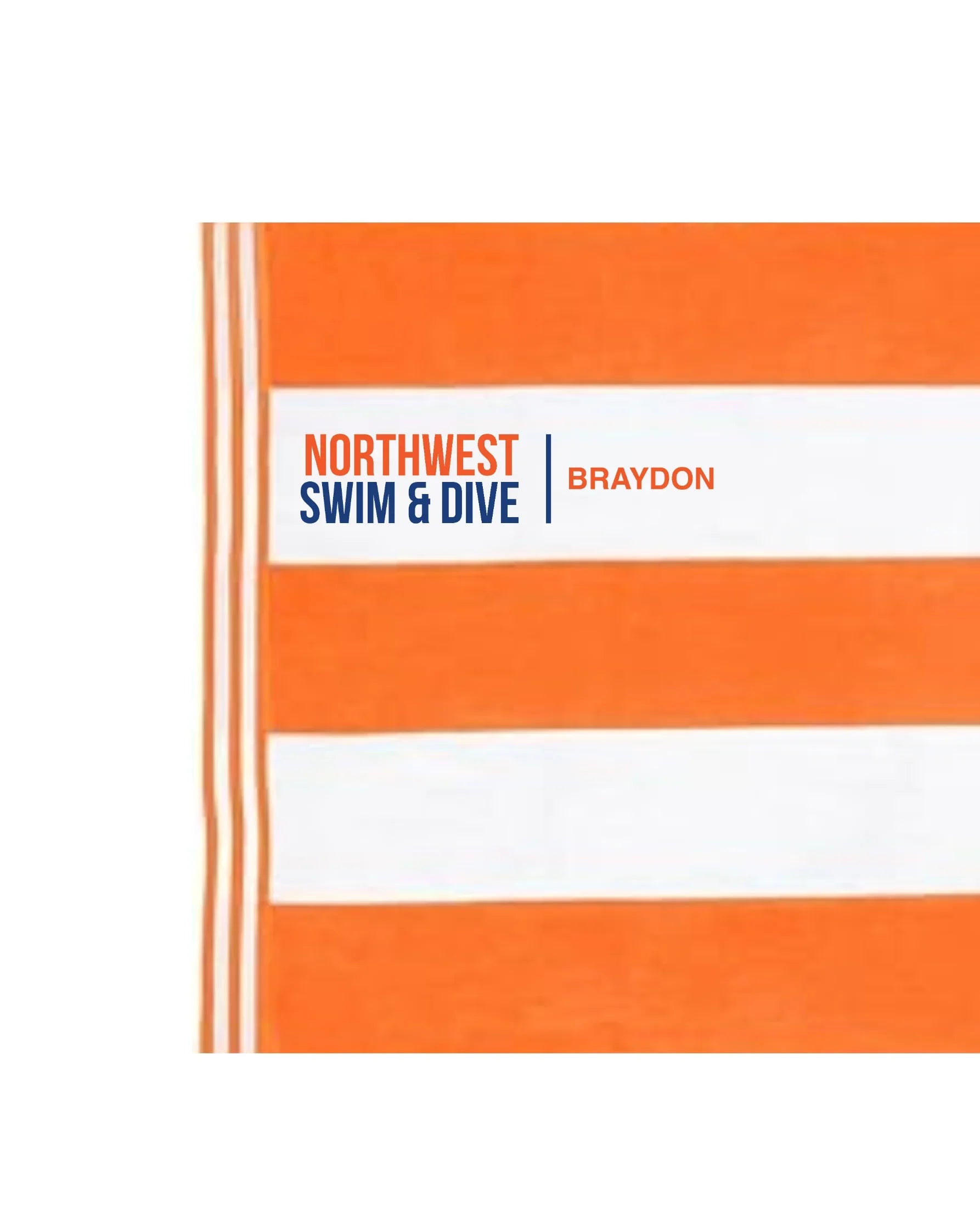 "Northwest Swim & Dive" Embroidered Personalized Striped Towel - Varsity92