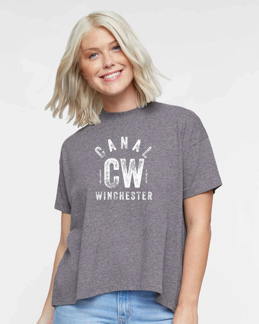 "Canal Winchester CW" Hi-Lo Women's Relaxed Tee - Varsity92