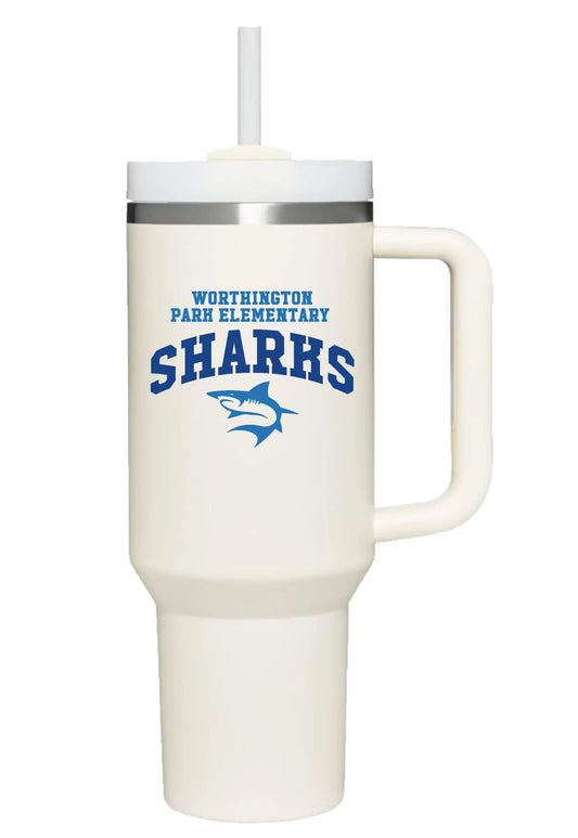 “Worthington Park Elementary Sharks” 40oz Tumbler - Varsity92