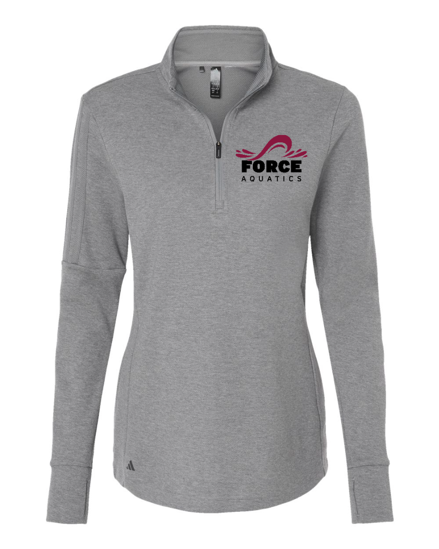 "Force Aquatics" Adidas 3-Stripe Women's Embroidered Quarter Zip Sweater