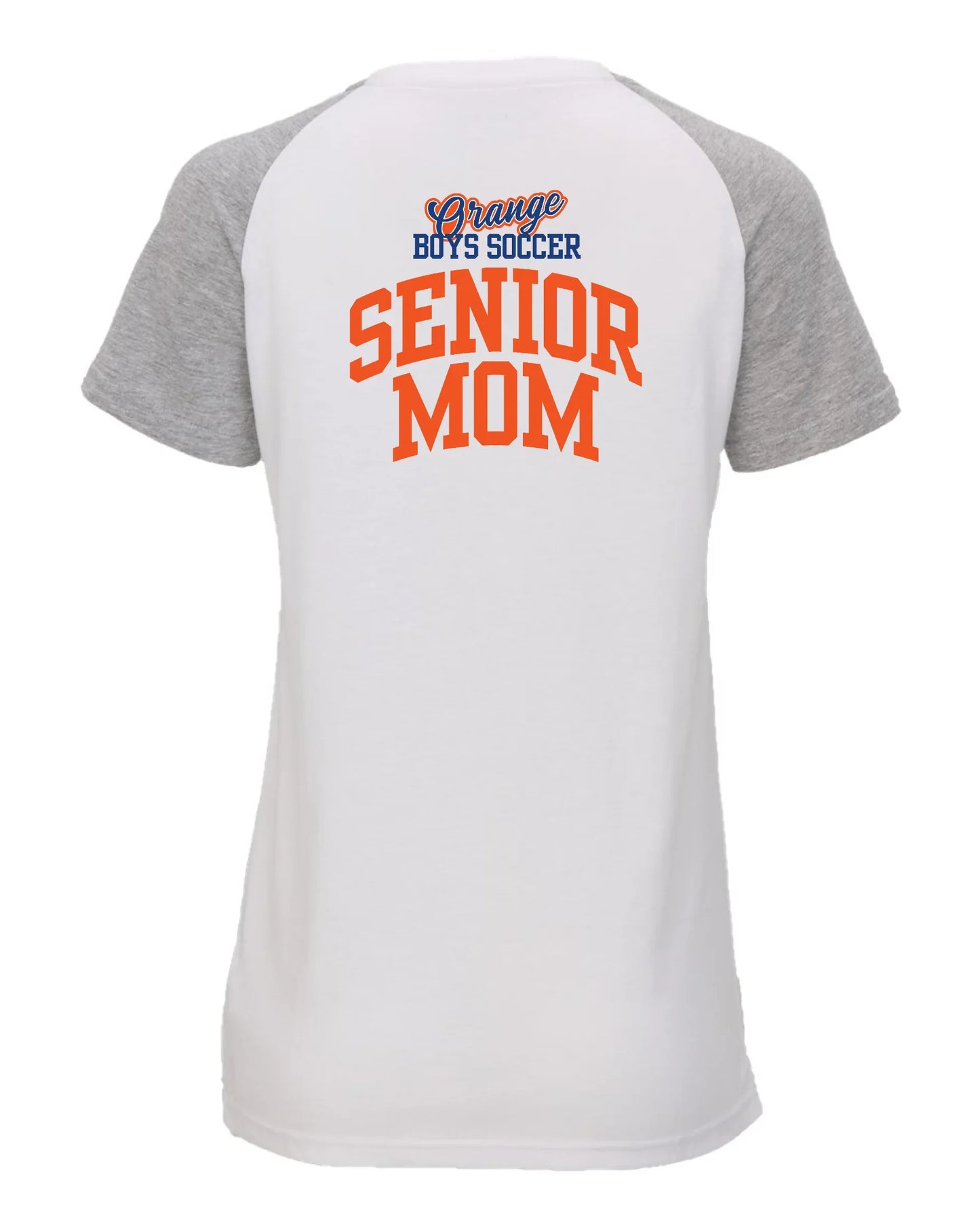 "Orange Boys Soccer Senior Mom" Personalized V-Neck Tee - Varsity92