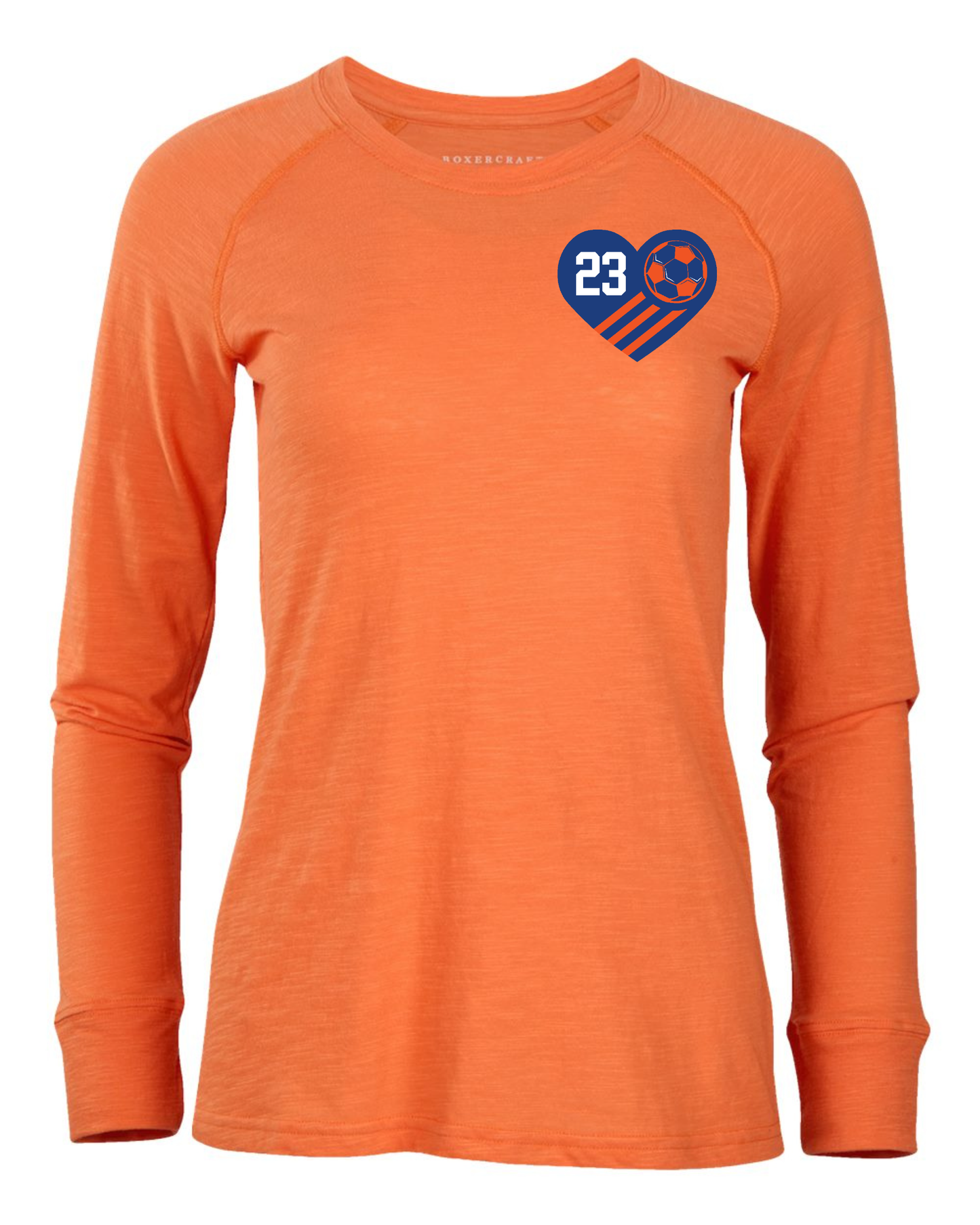 "Orange Boys Soccer Senior Mom" Personalized Long Sleeve Sporty Tee