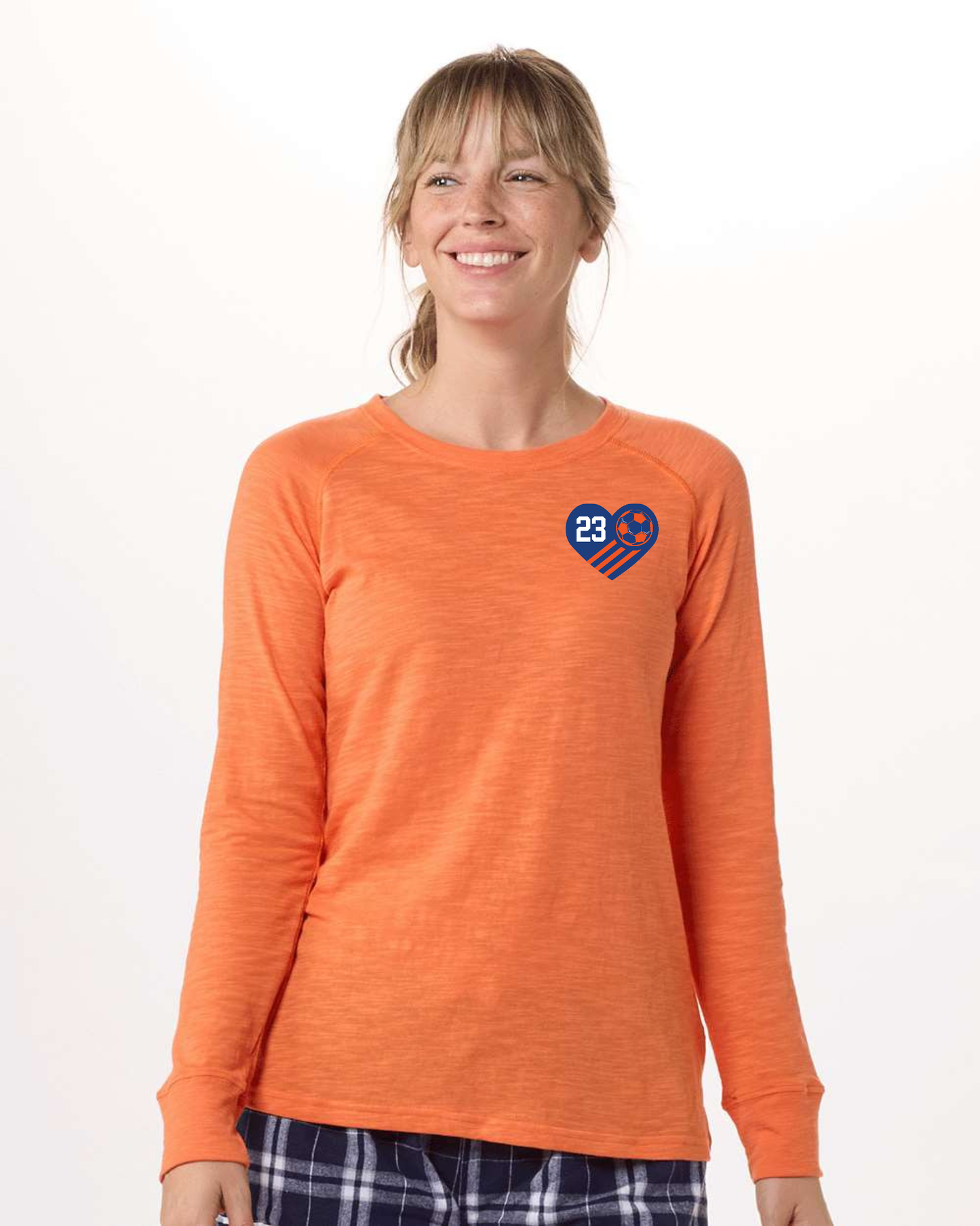 "Orange Boys Soccer Senior Mom" Personalized Long Sleeve Sporty Tee